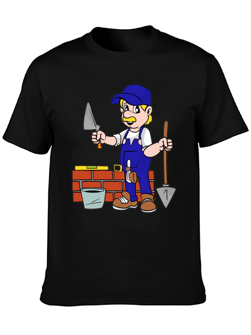 Bricklayer Cartoon Graphic T-Shirt