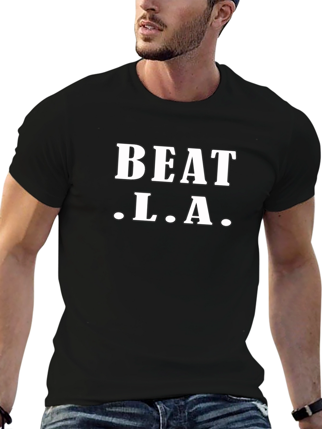 Beat L.A. Graphic Tee - Black Cotton T-Shirt