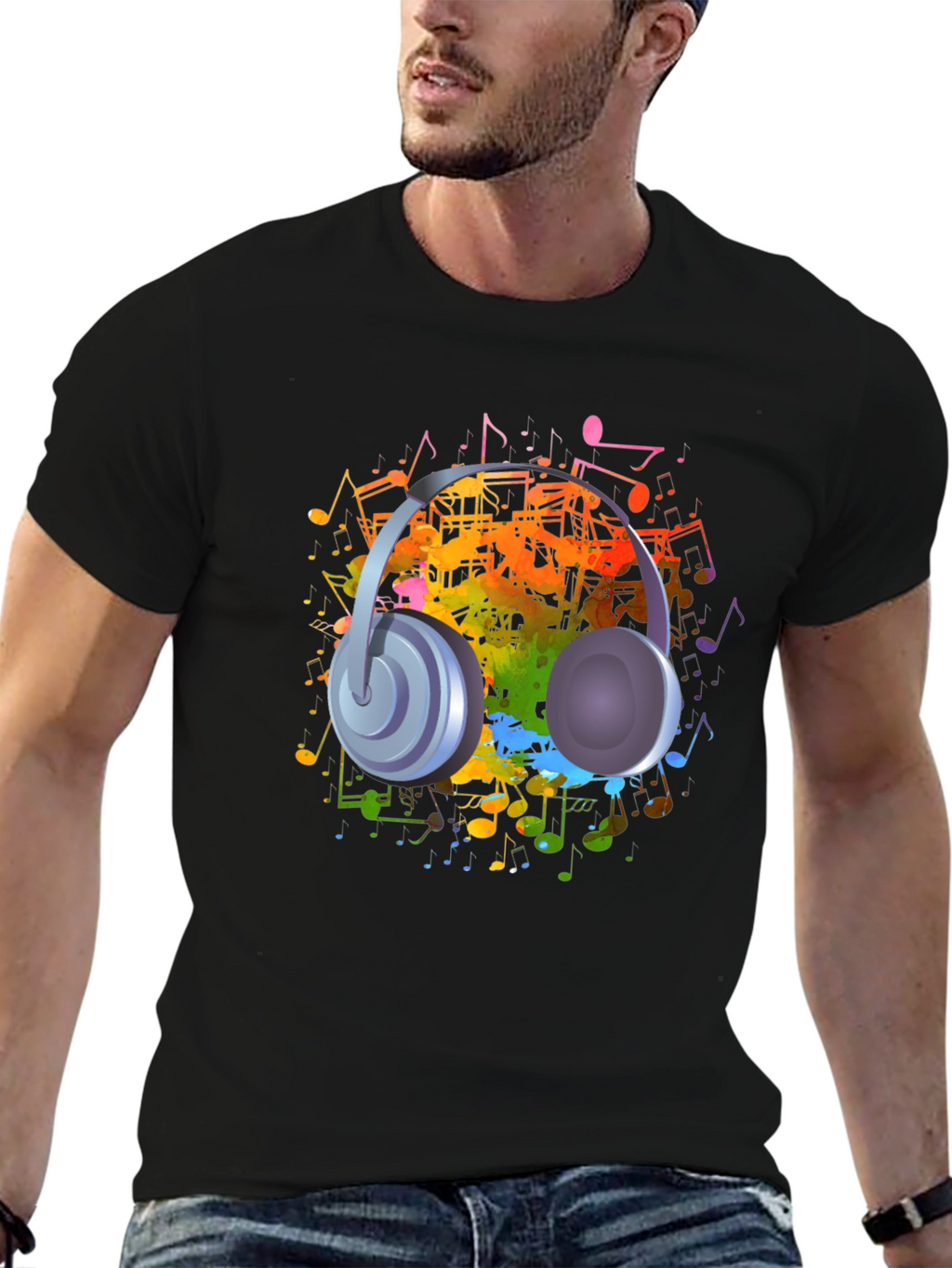 Musical Headphones Graphic T-Shirt