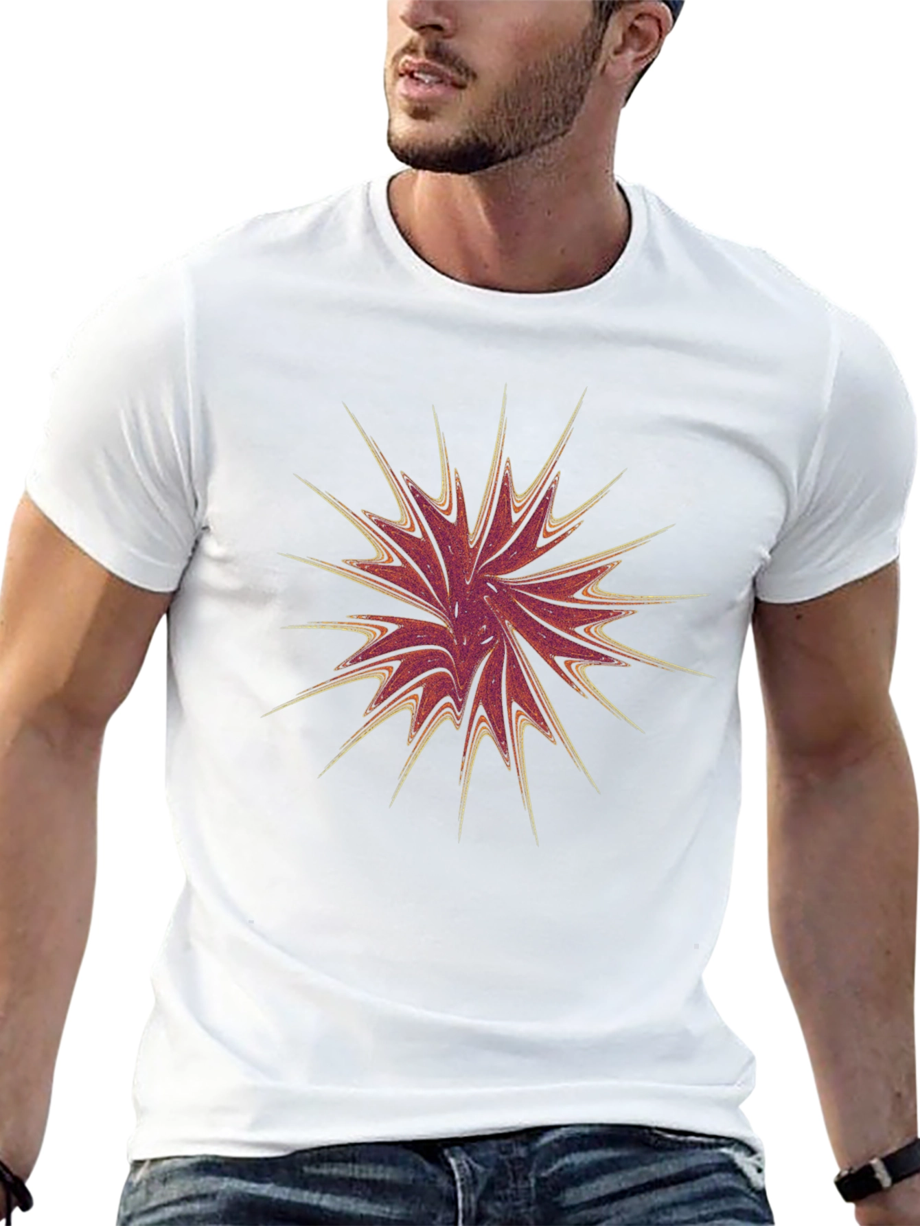 Abstract Burst Graphic Tee - Modern Art Fashion