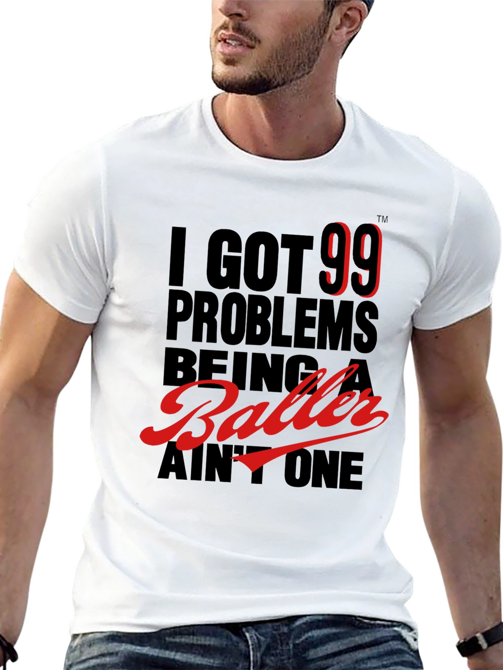 99 Problems Baller Graphic Tee - Black