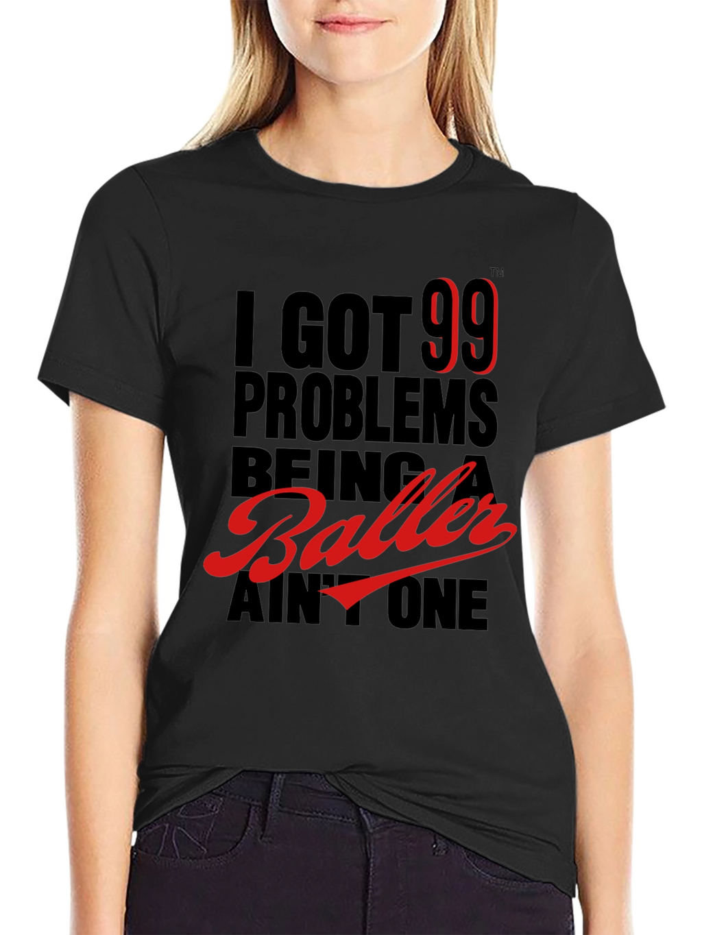 99 Problems Baller Graphic Tee - Black