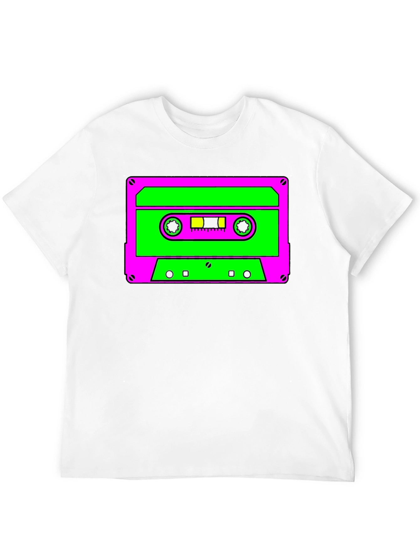 Retro Cassette Graphic Tee - Black Cotton
