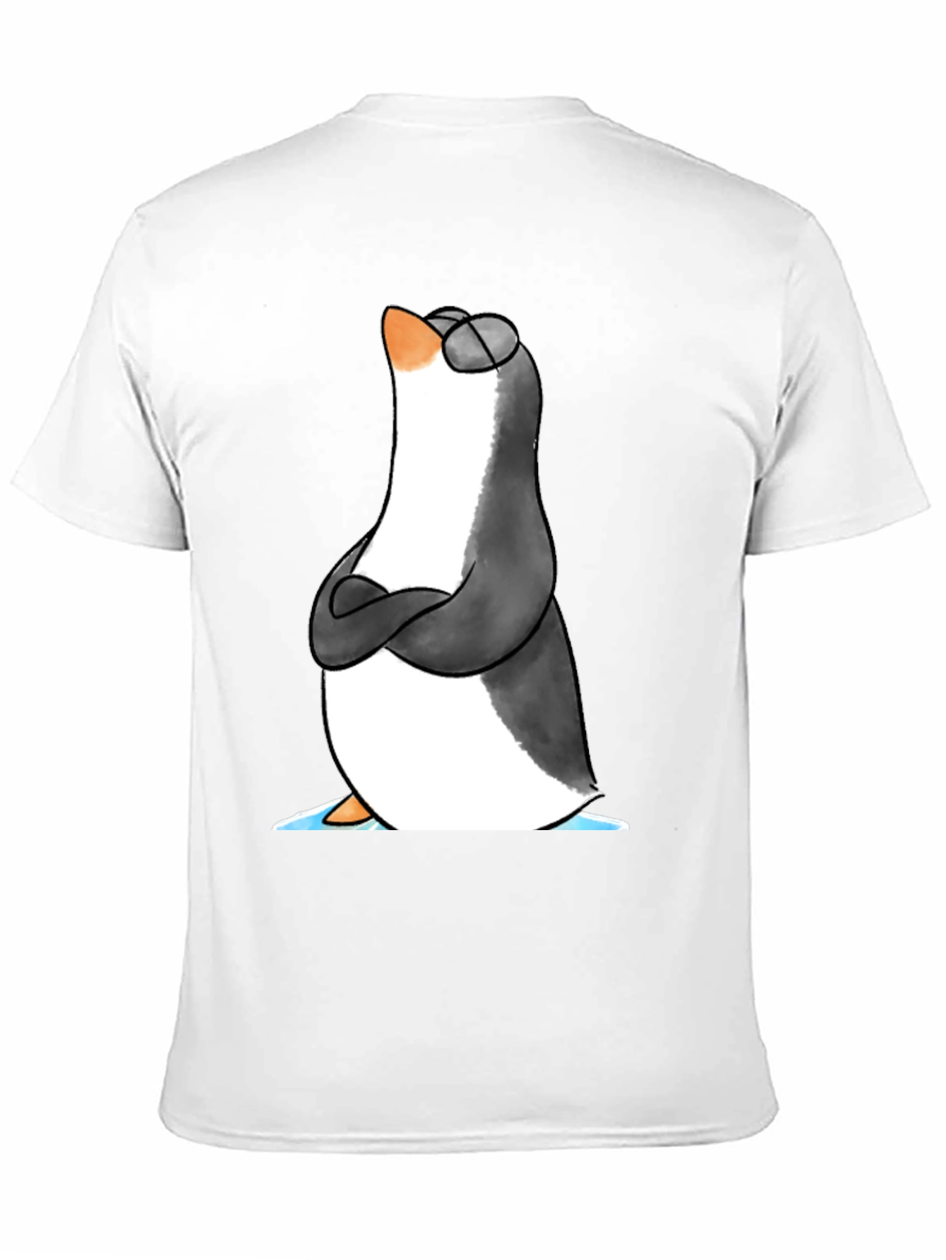 Cool Penguin Graphic Tee - Black Cotton T-Shirt