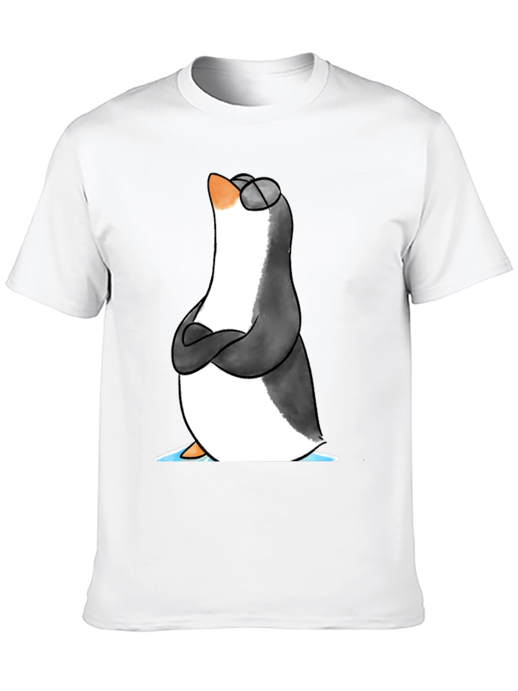 Cool Penguin Graphic Tee - Black Cotton T-Shirt