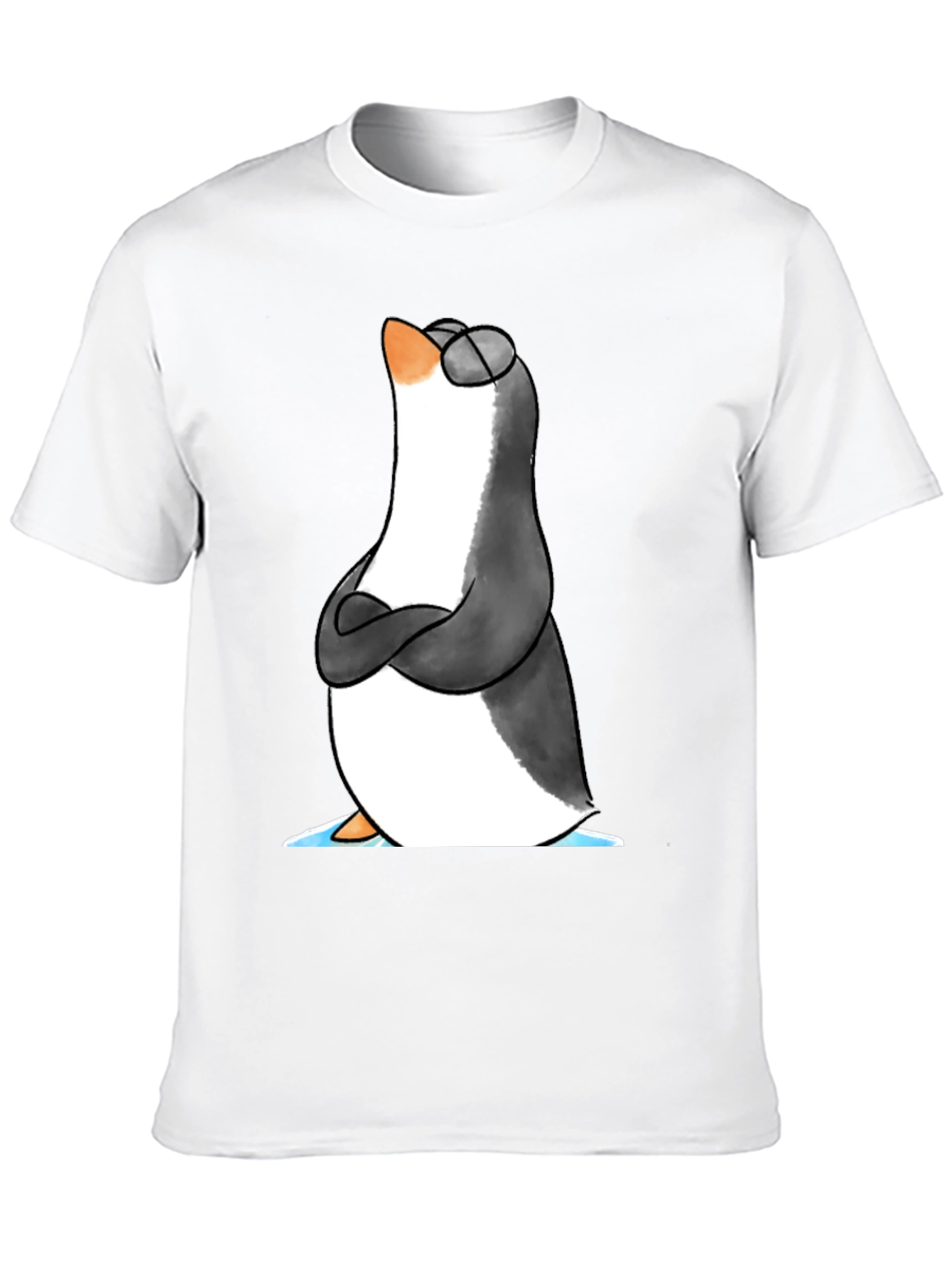Cool Penguin Graphic Tee - Black Cotton T-Shirt