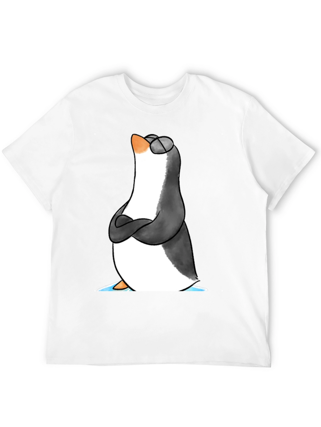 Cool Penguin Graphic Tee - Black Cotton T-Shirt
