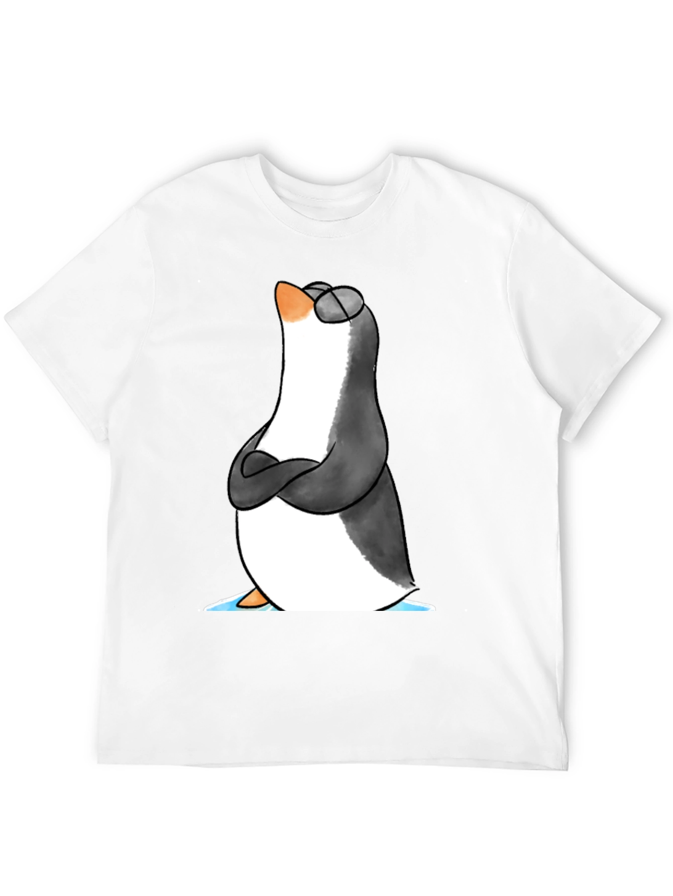 Cool Penguin Graphic Tee - Black Cotton T-Shirt