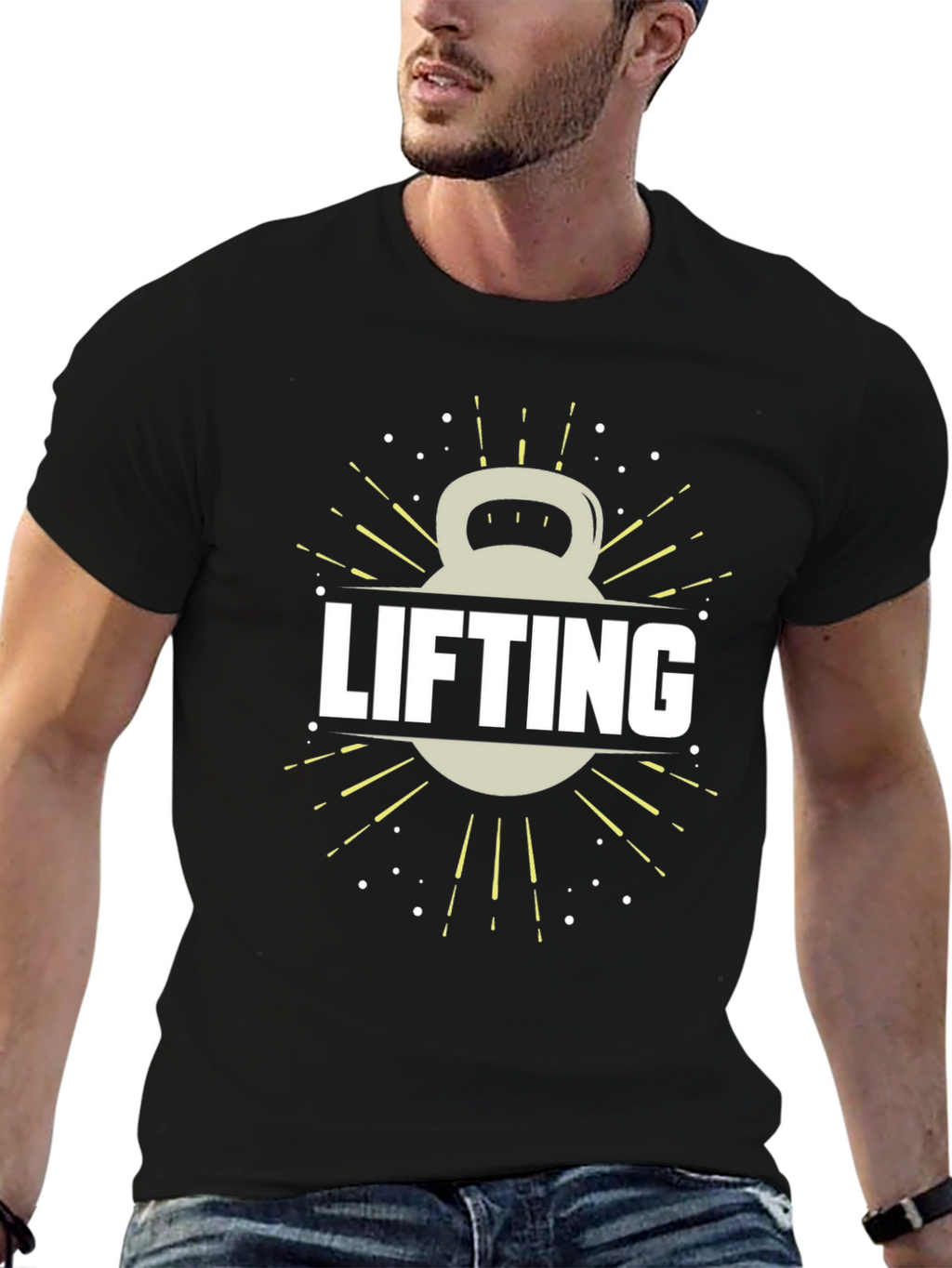 Lifting Kettlebell Graphic Tee - Gym Workout Shirt