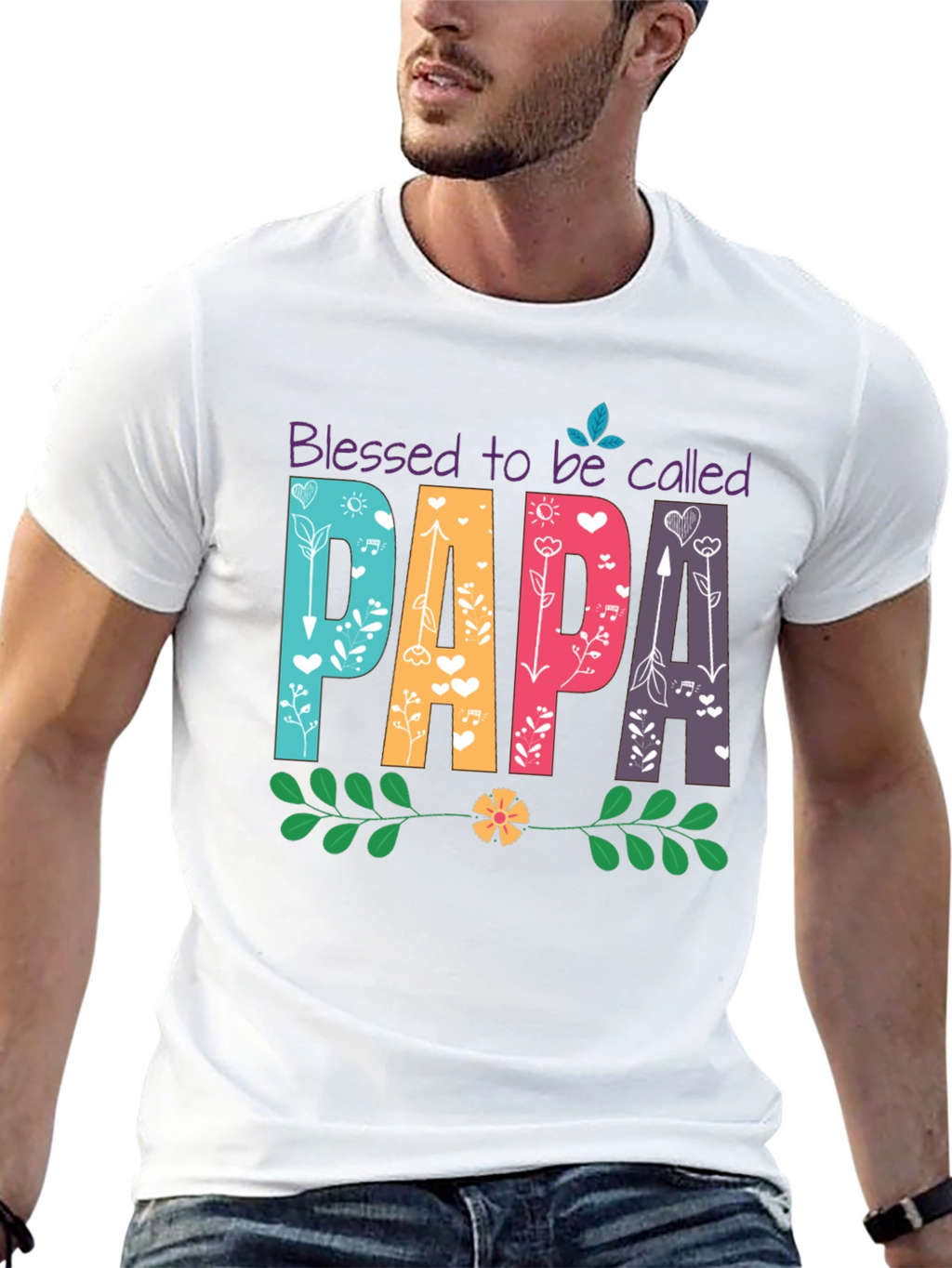 Blessed Papa Graphic T-Shirt - Fathers Day Gift