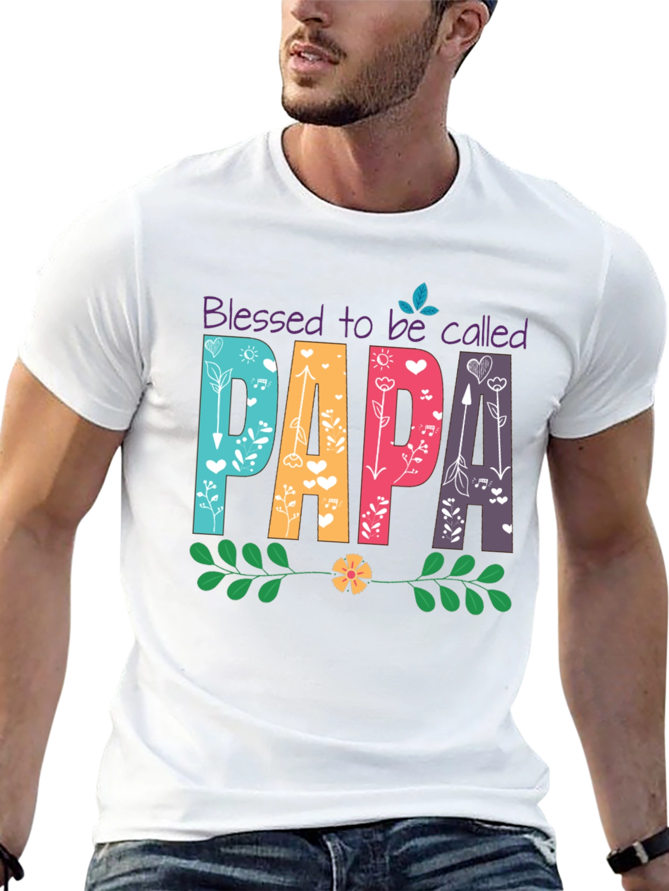 Blessed Papa Graphic T-Shirt - Fathers Day Gift