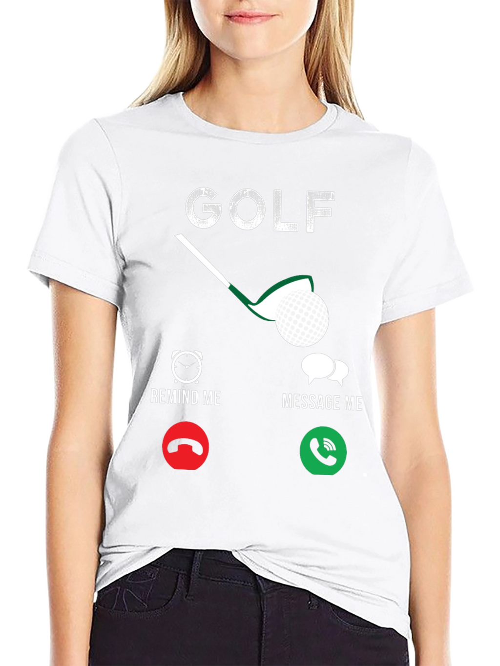 Golf T-Shirt - Remind Me Message Me Design