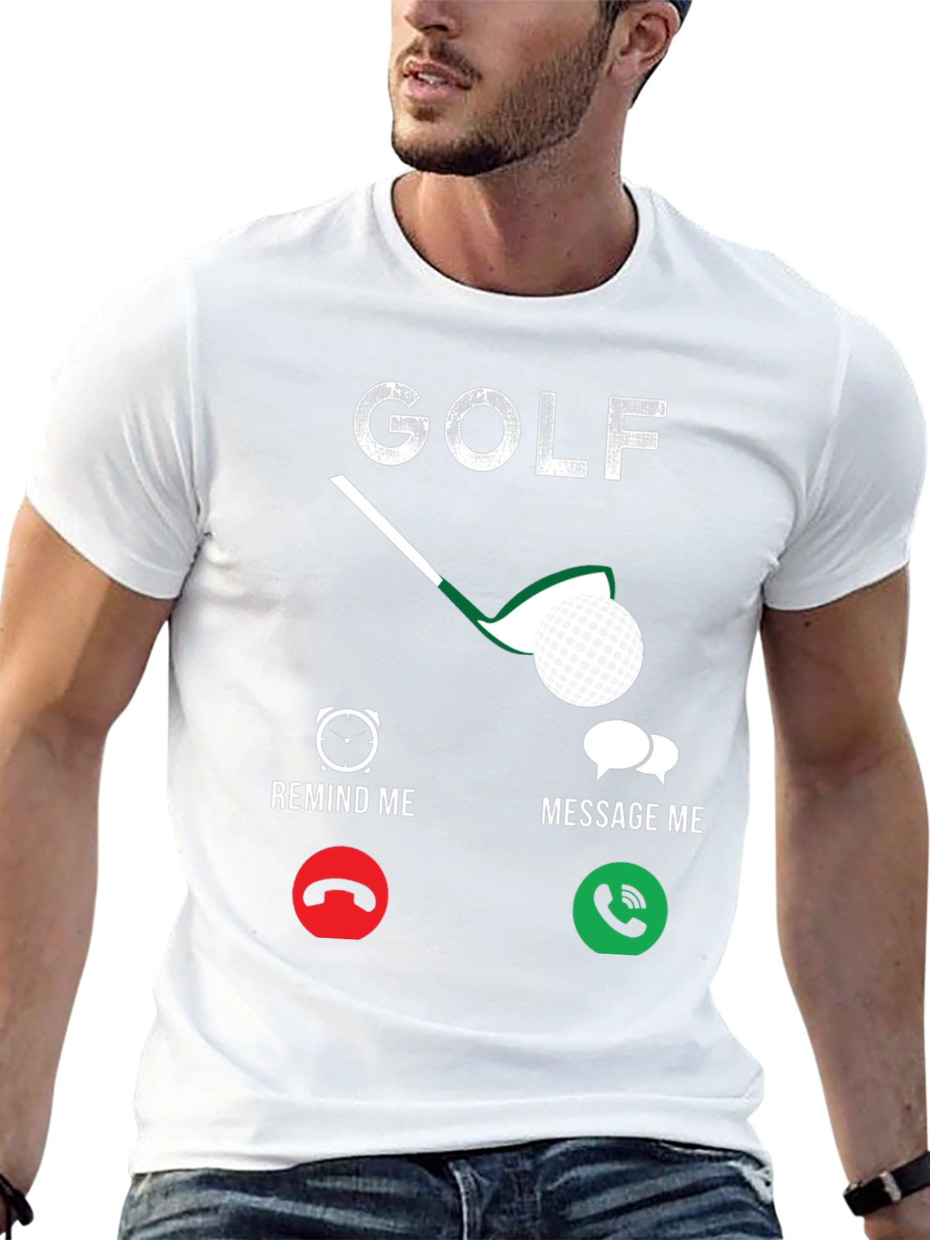Golf T-Shirt - Remind Me Message Me Design