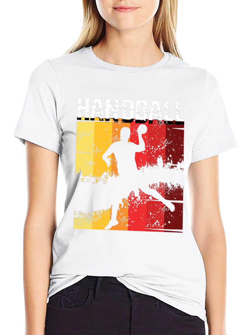 Handball Player Graphic Tee - Retro Style T-Shirt