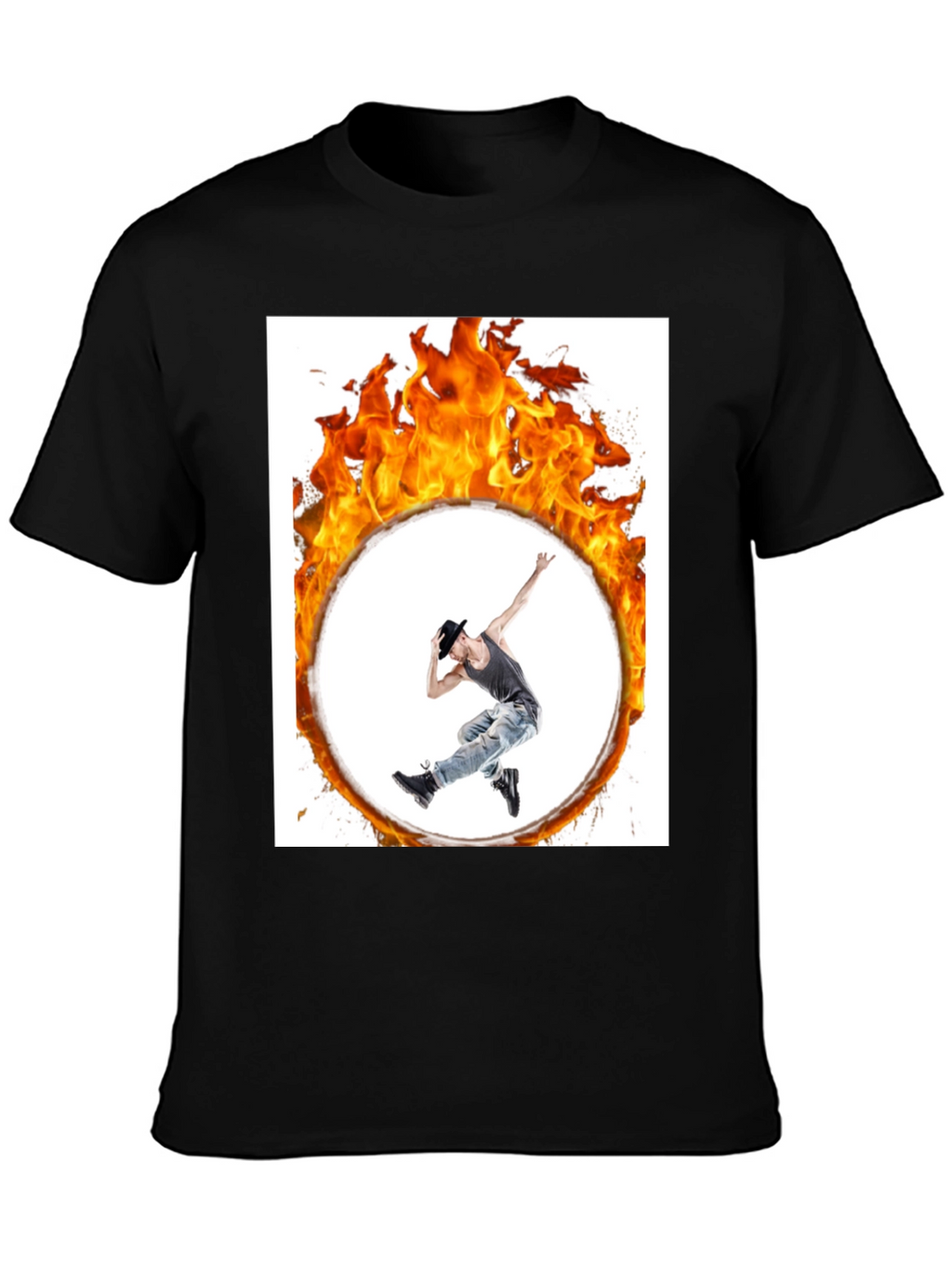 Flaming Hoop Dancer Black T-Shirt