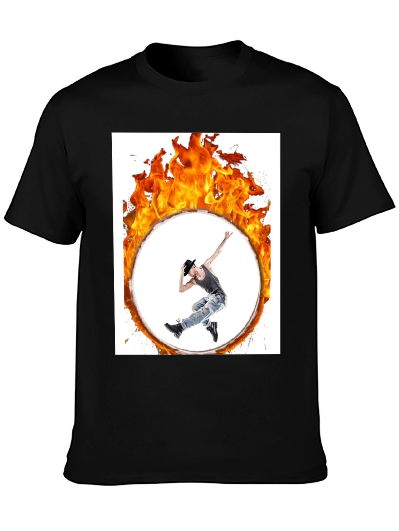 Flaming Hoop Dancer Black T-Shirt