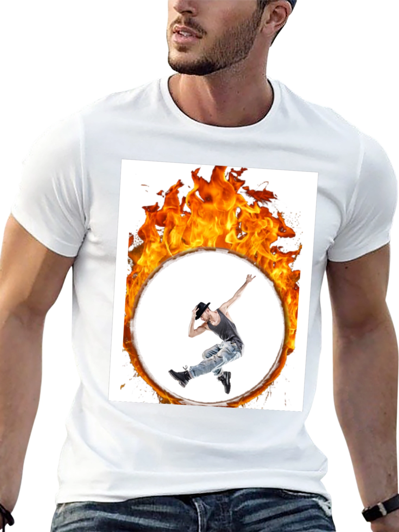 Flaming Hoop Dancer Black T-Shirt