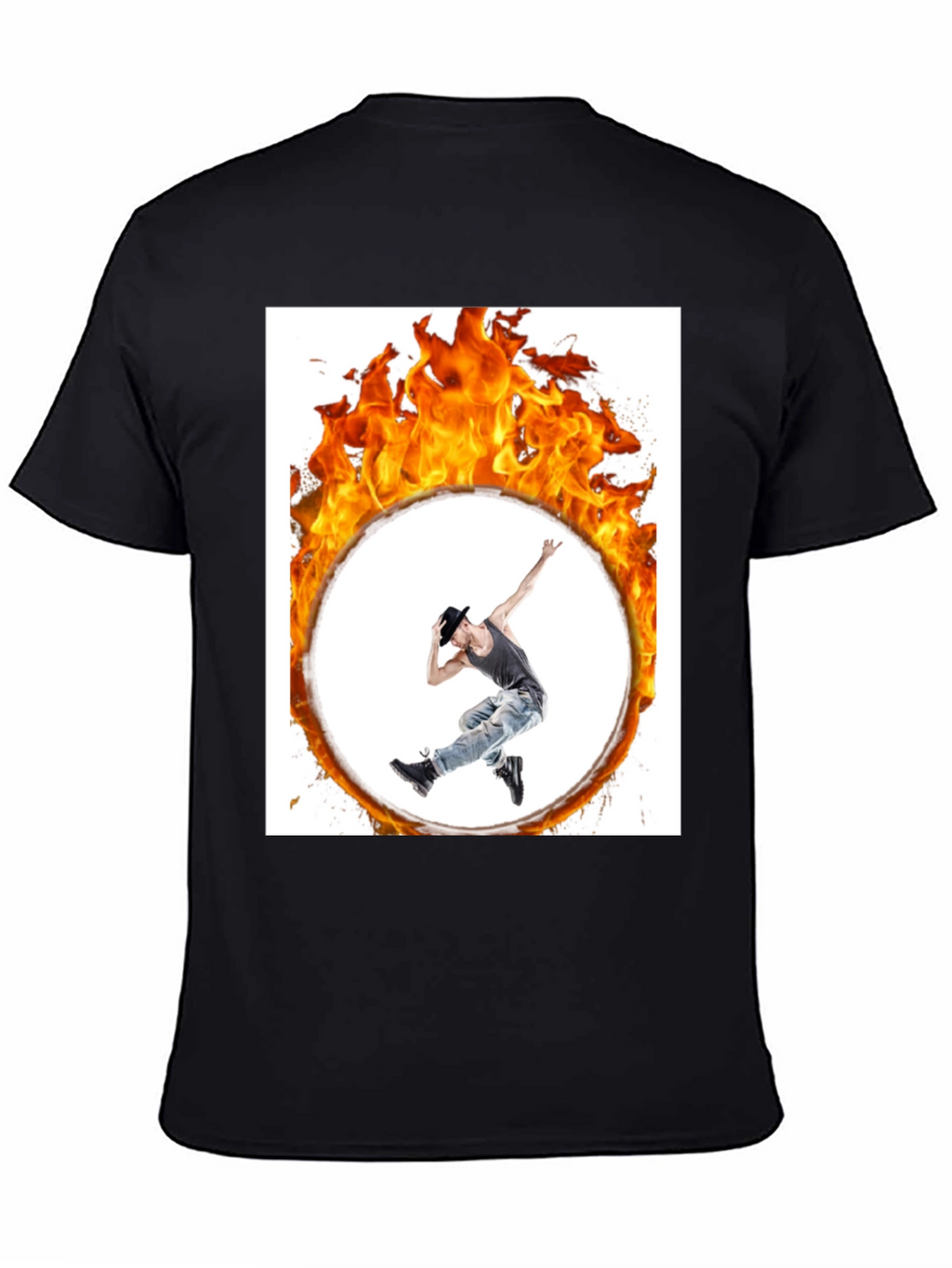 Flaming Hoop Dancer Black T-Shirt
