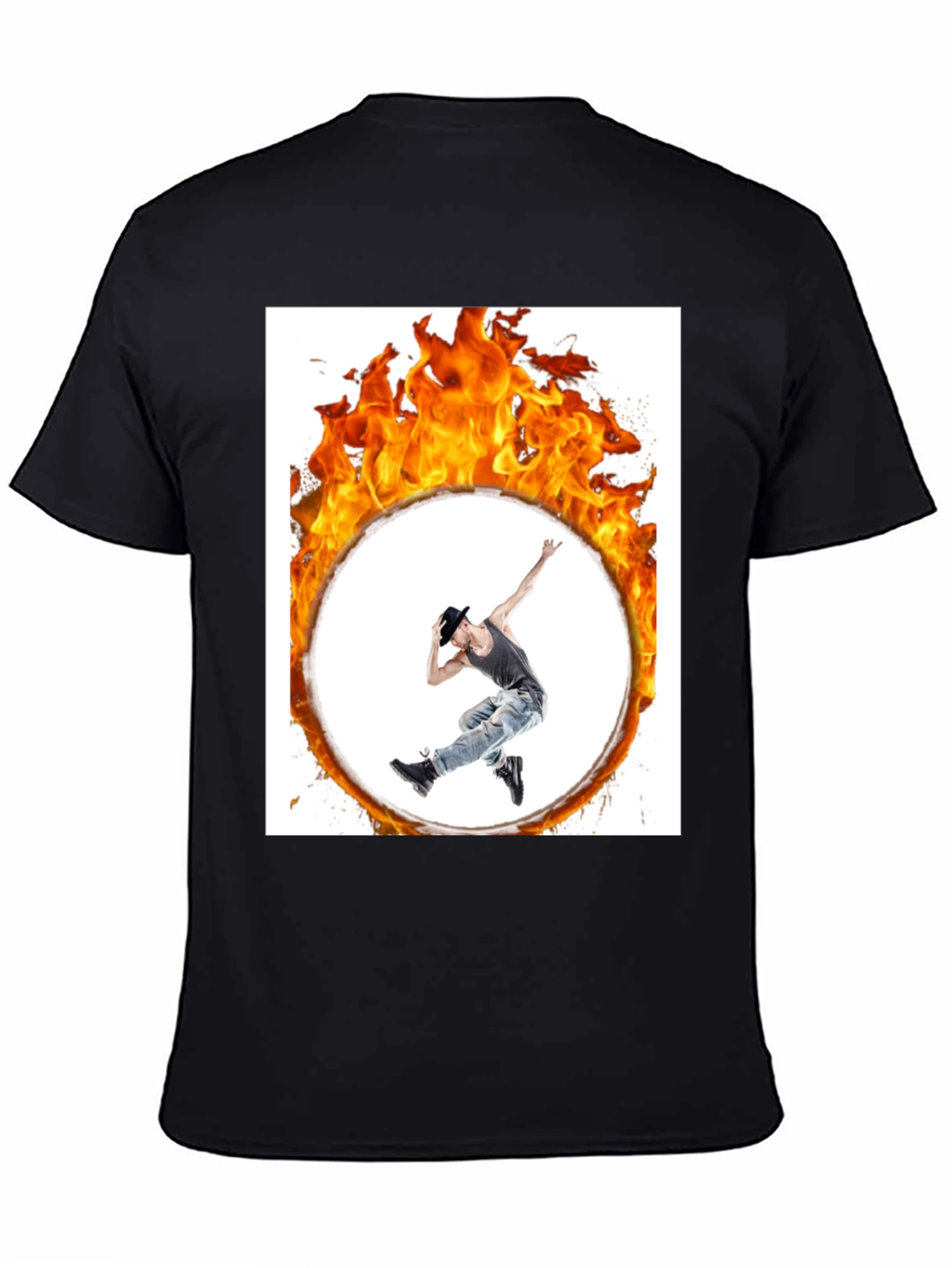 Flaming Hoop Dancer Black T-Shirt