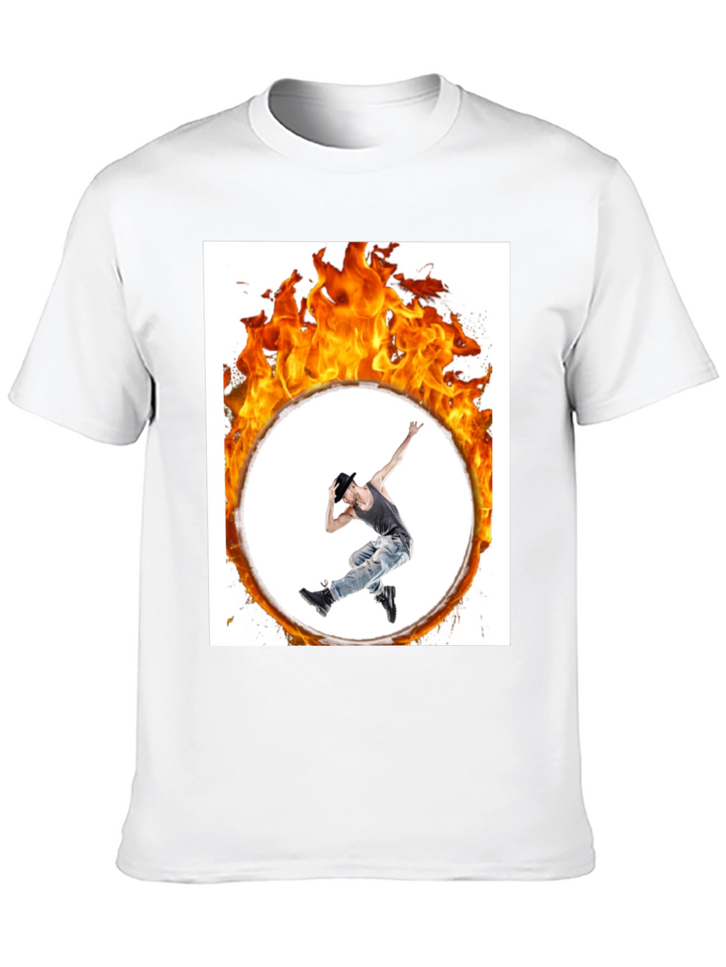 Flaming Hoop Dancer Black T-Shirt