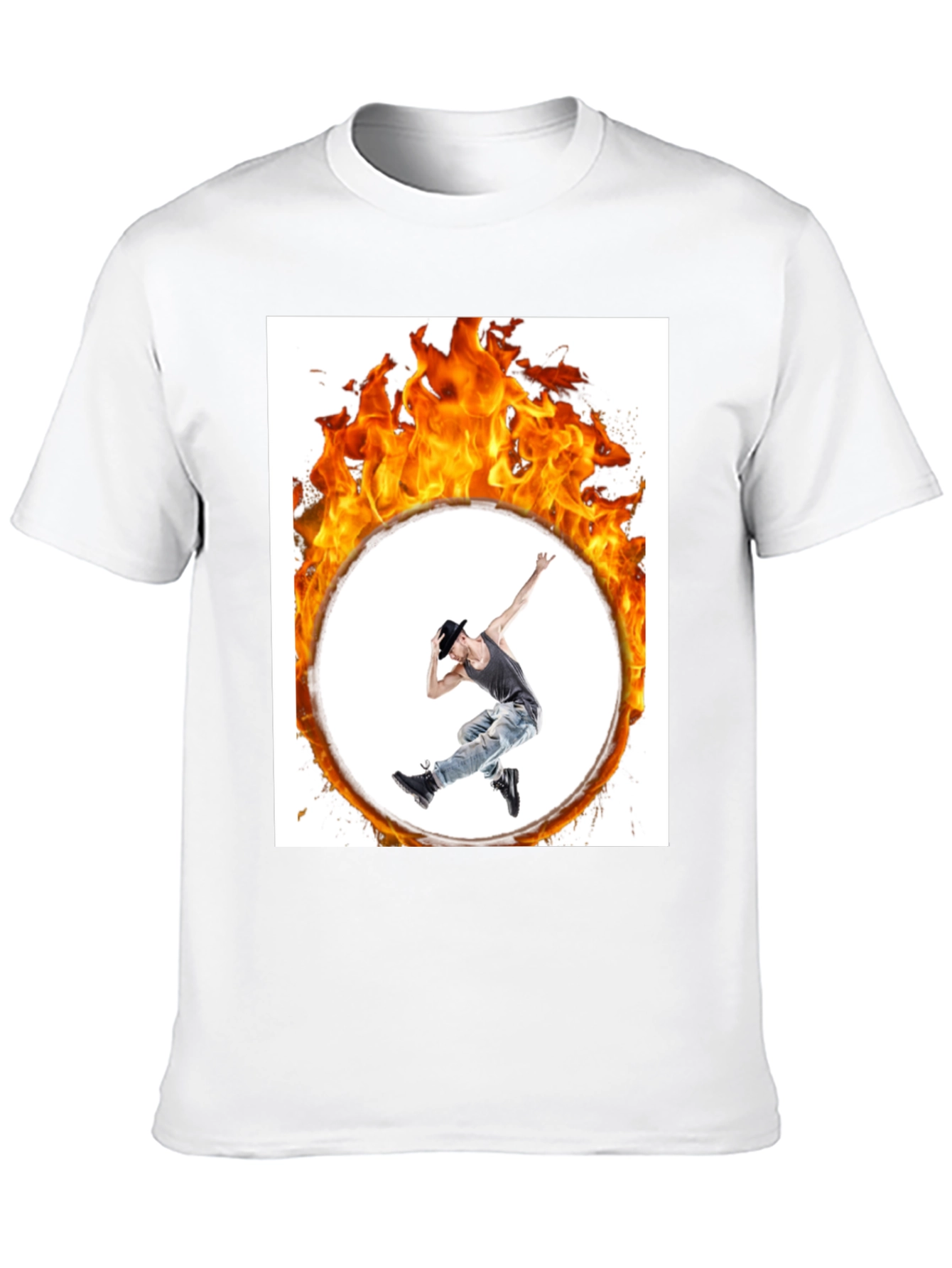 Flaming Hoop Dancer Black T-Shirt