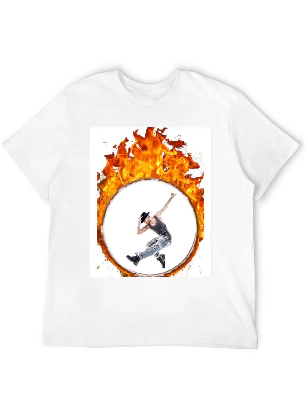 Flaming Hoop Dancer Black T-Shirt