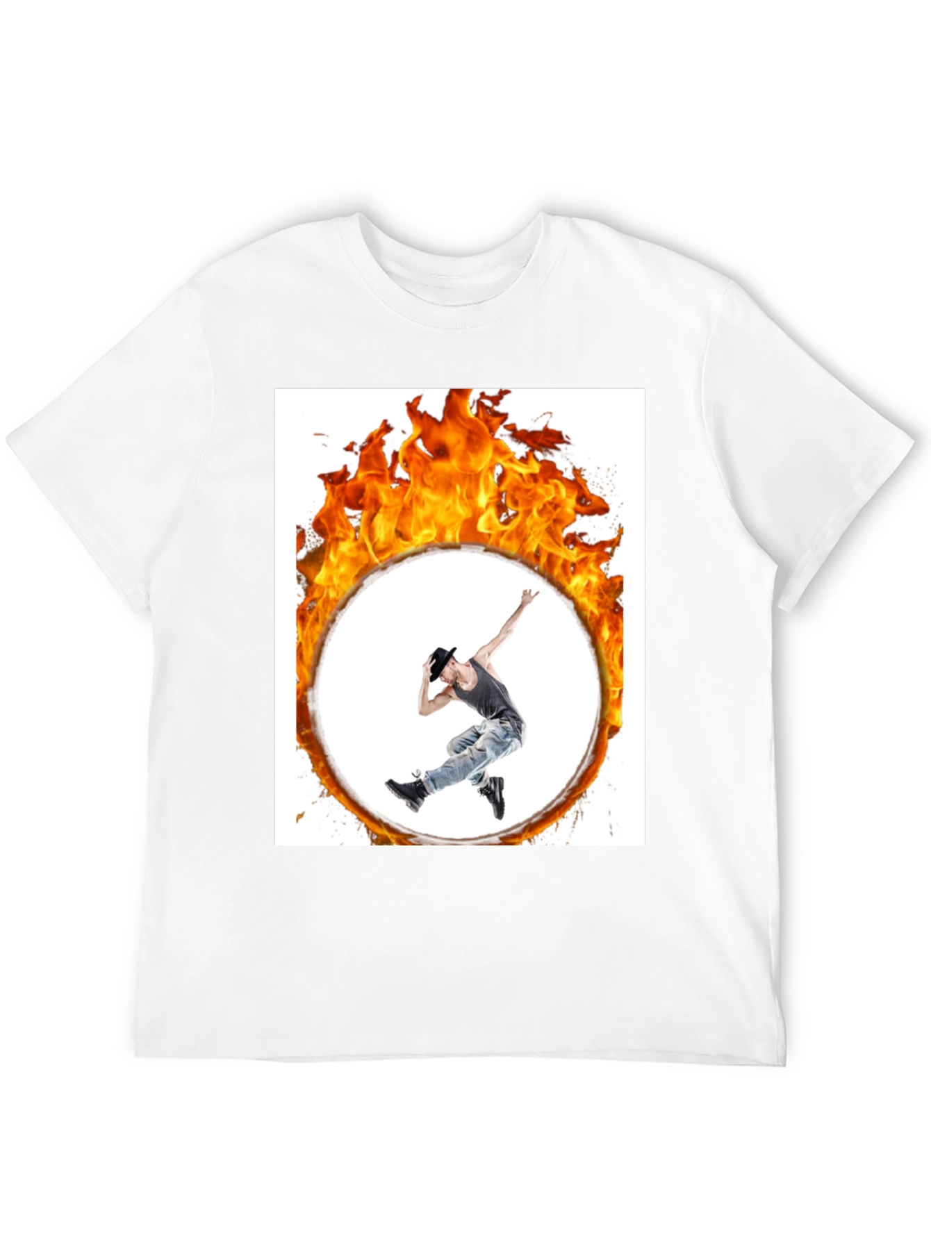 Flaming Hoop Dancer Black T-Shirt