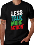 Less Talk More Action Graphic Tee - Black