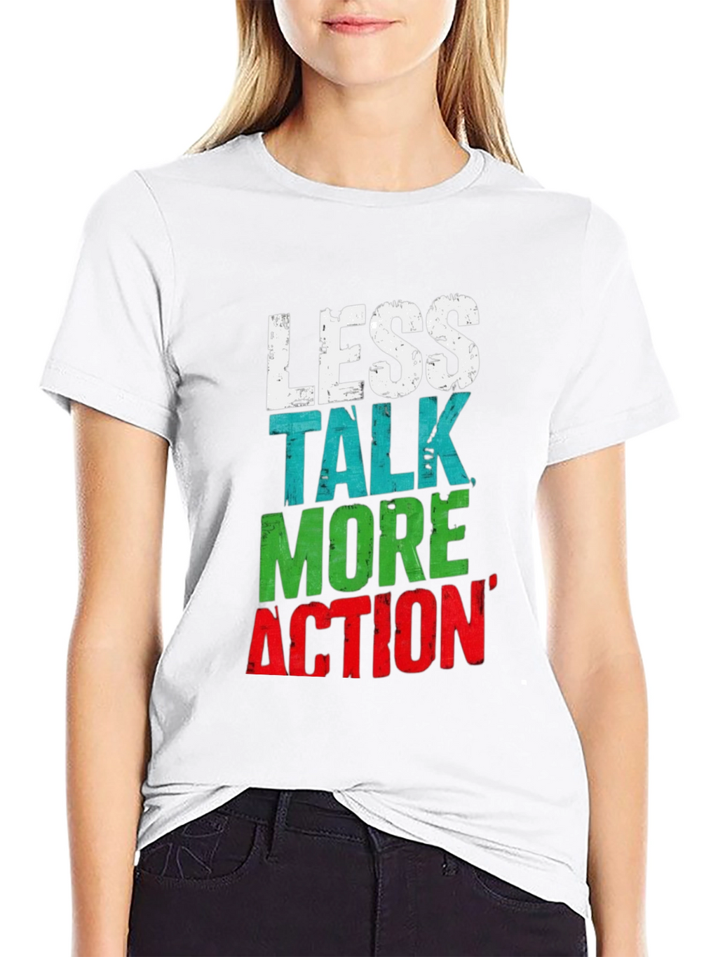 Less Talk More Action Graphic Tee - Black