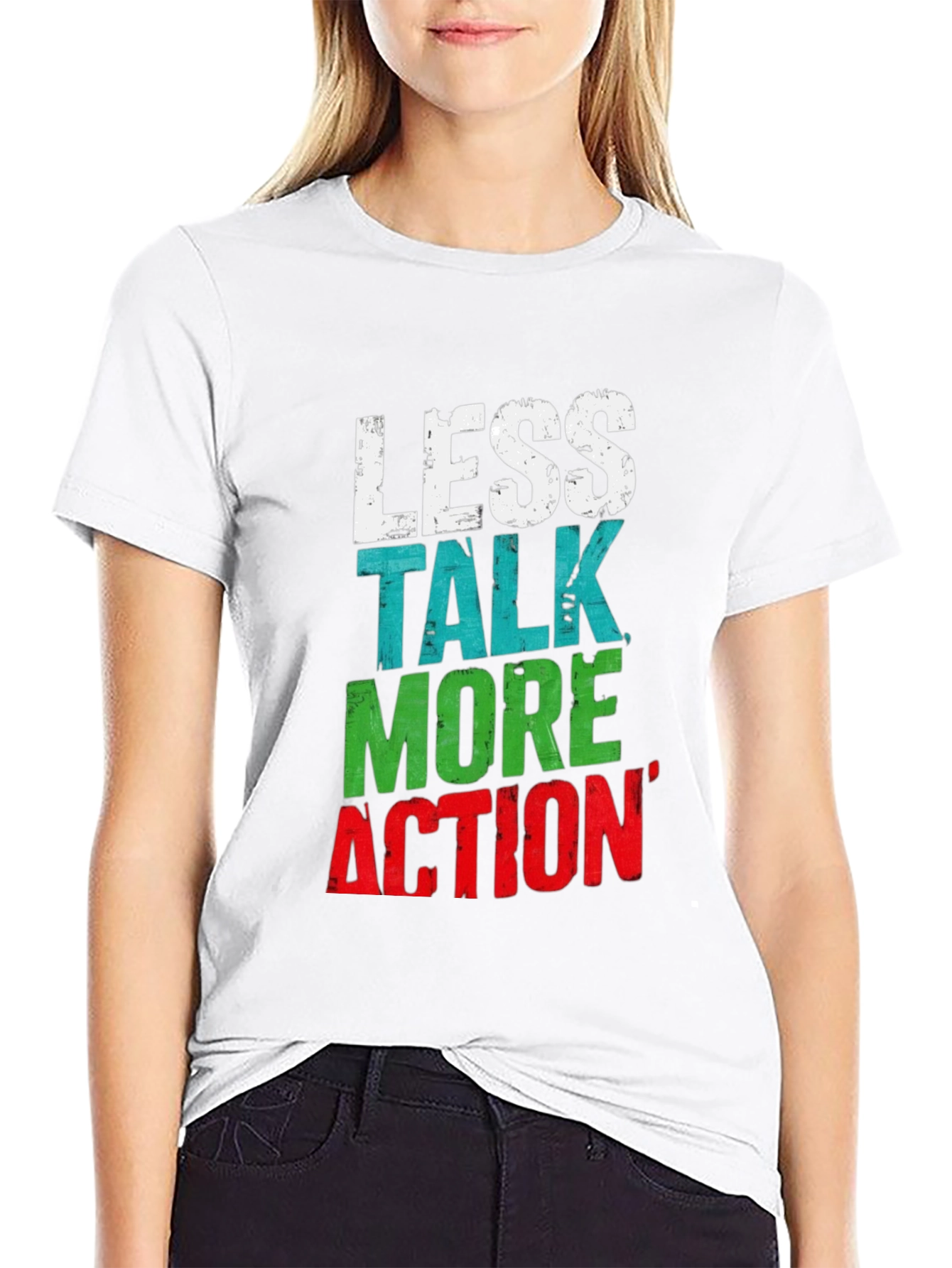 Less Talk More Action Graphic Tee - Black