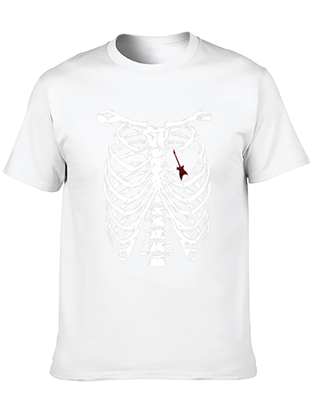 Rib Cage Arrow Heart Graphic Tee - Black