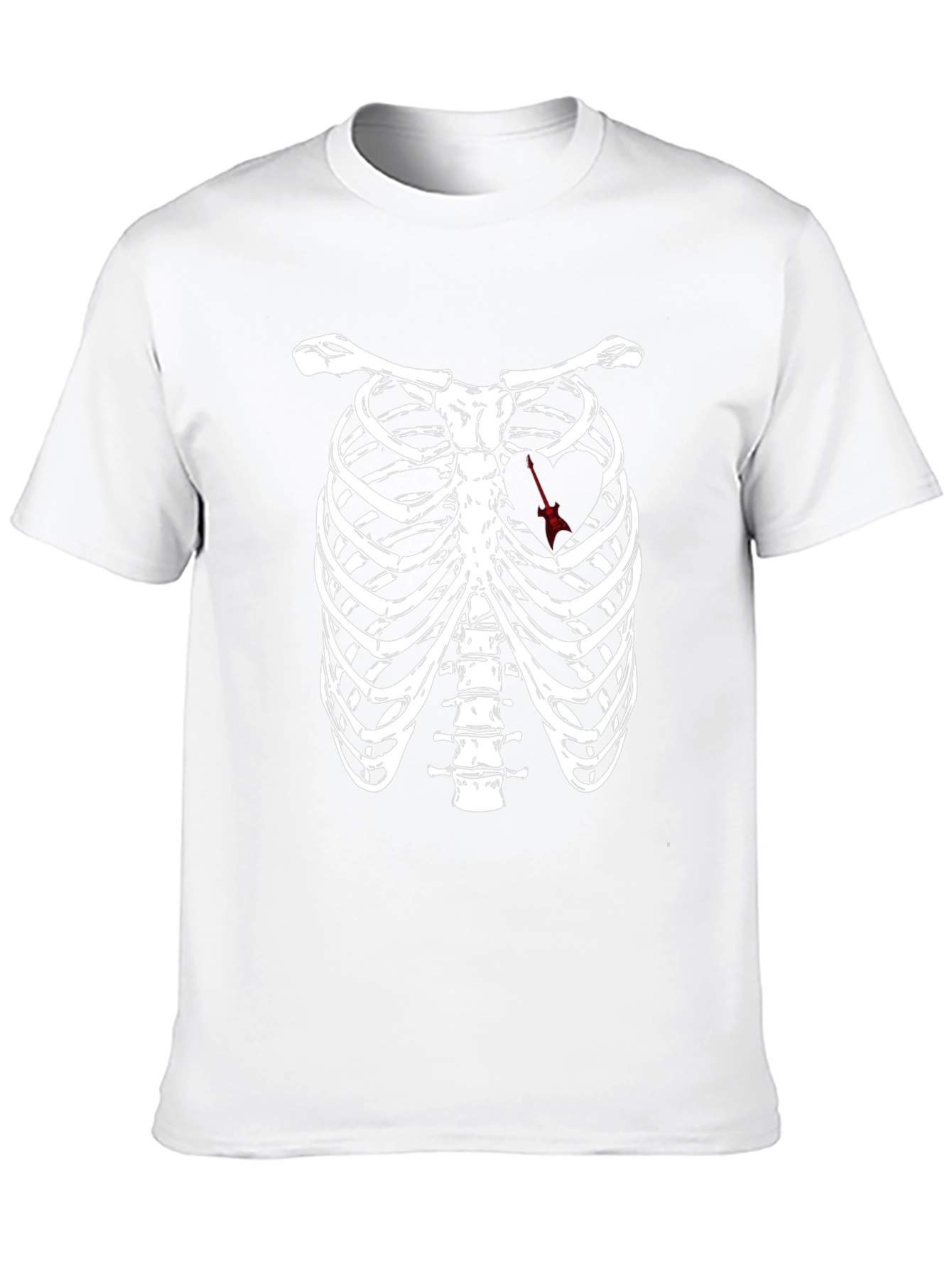 Rib Cage Arrow Heart Graphic Tee - Black