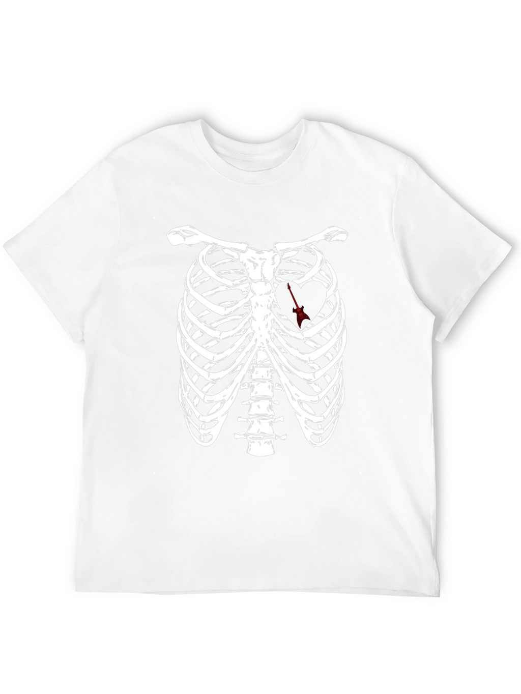 Rib Cage Arrow Heart Graphic Tee - Black