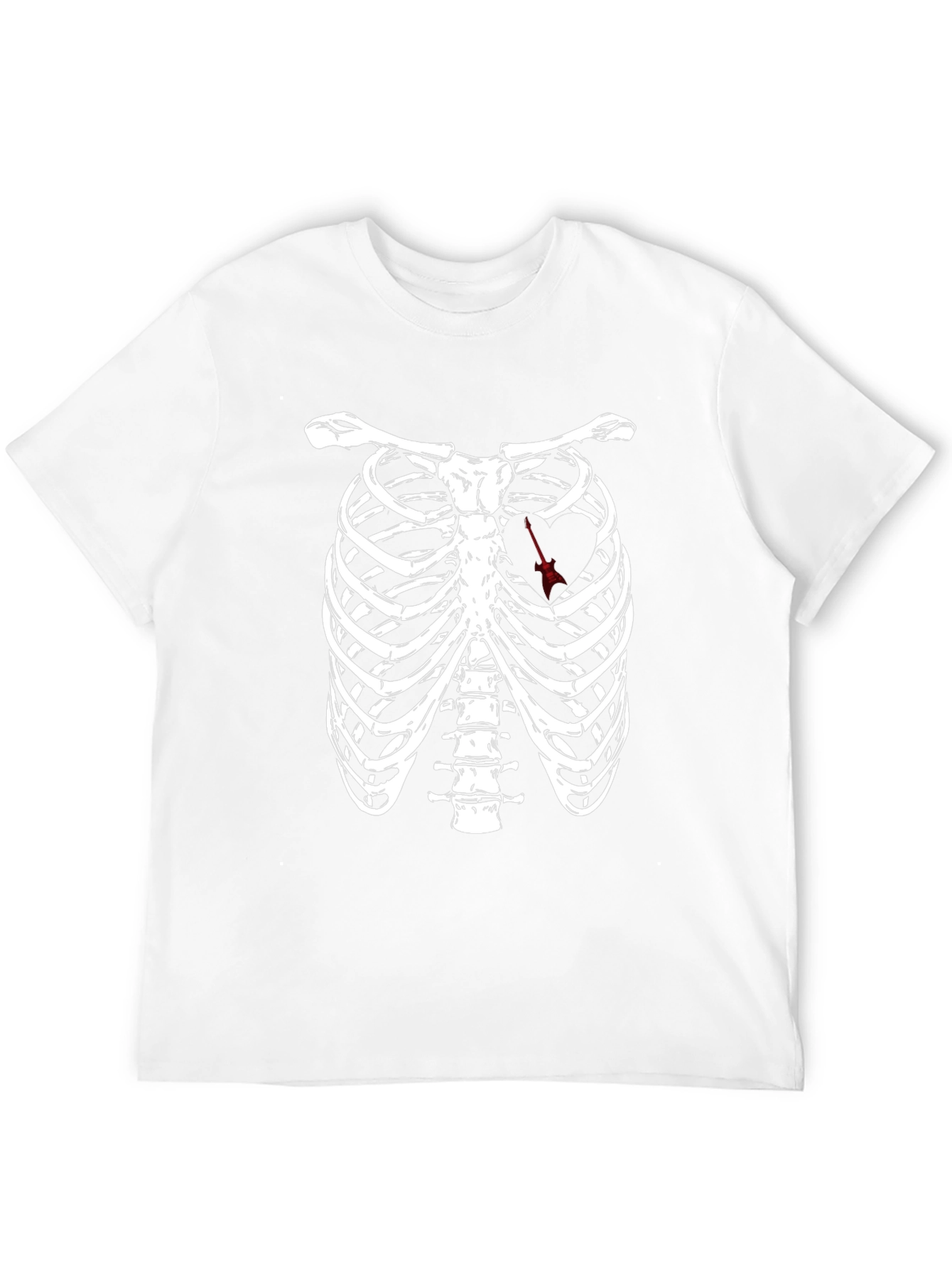 Rib Cage Arrow Heart Graphic Tee - Black