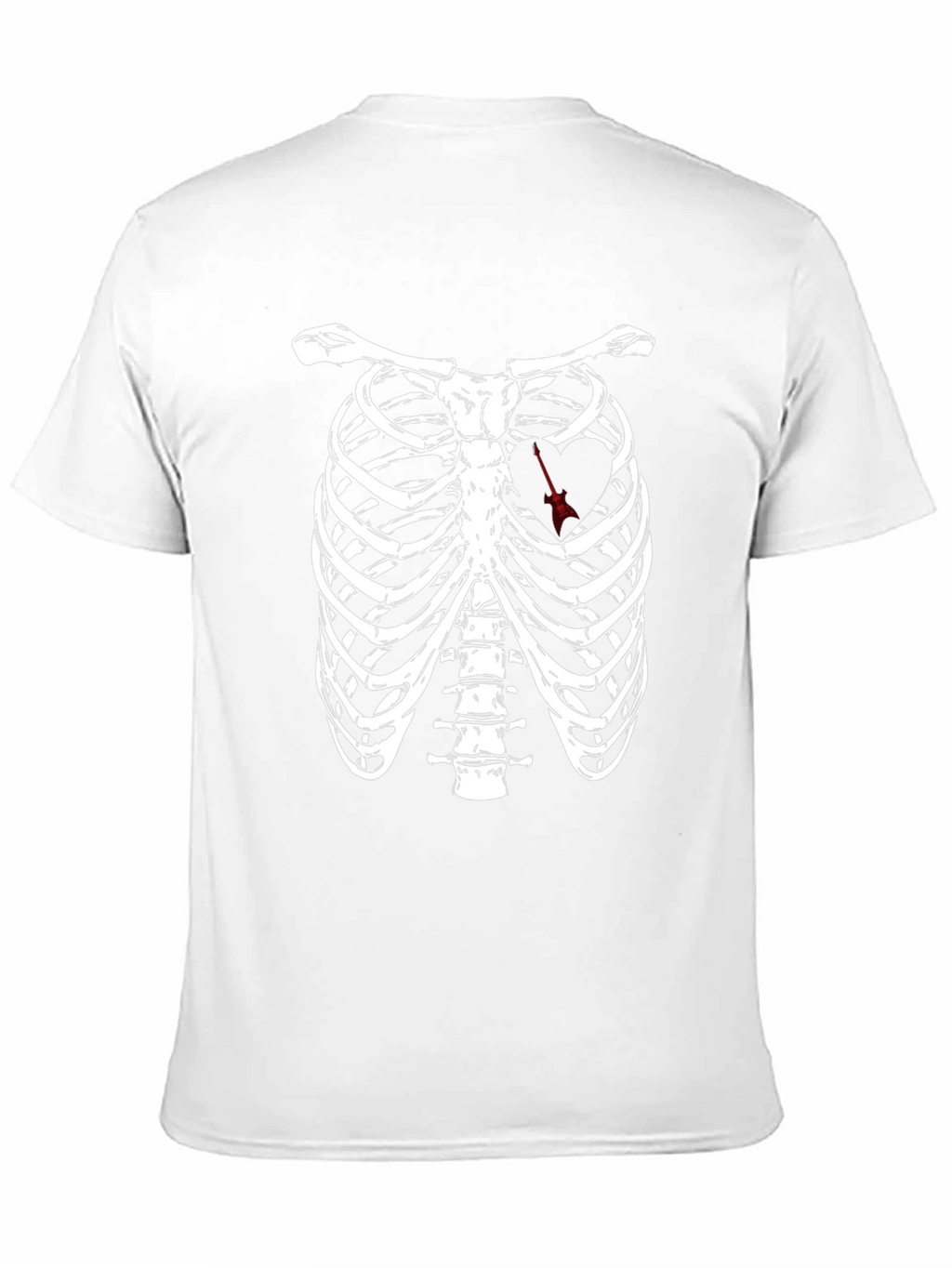 Rib Cage Arrow Heart Graphic Tee - Black