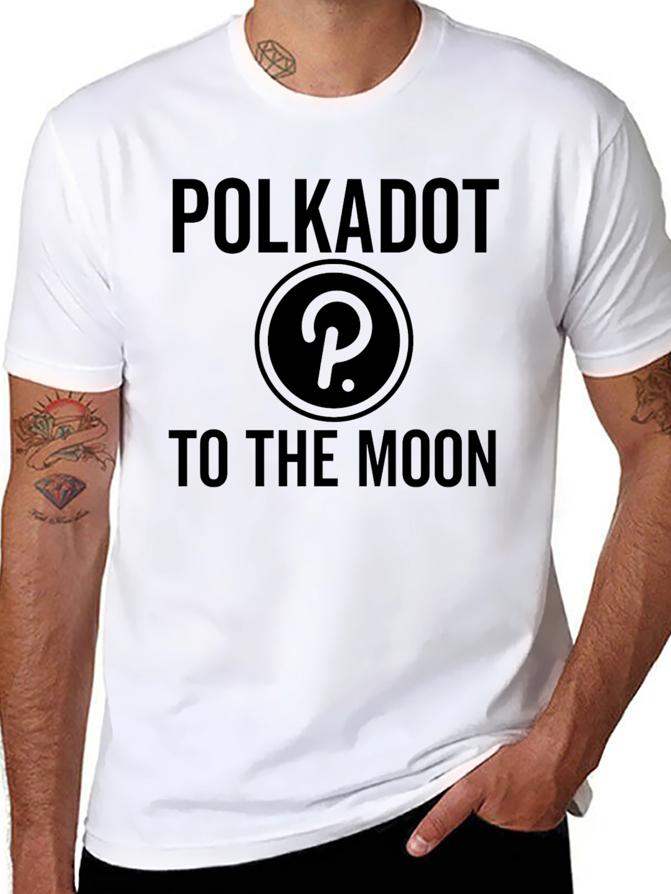 Polkadot to the Moon Black T-Shirt