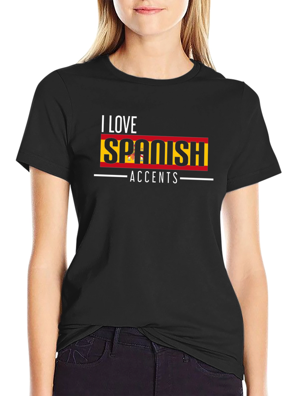 I Love Spanish Accents T-Shirt - Black