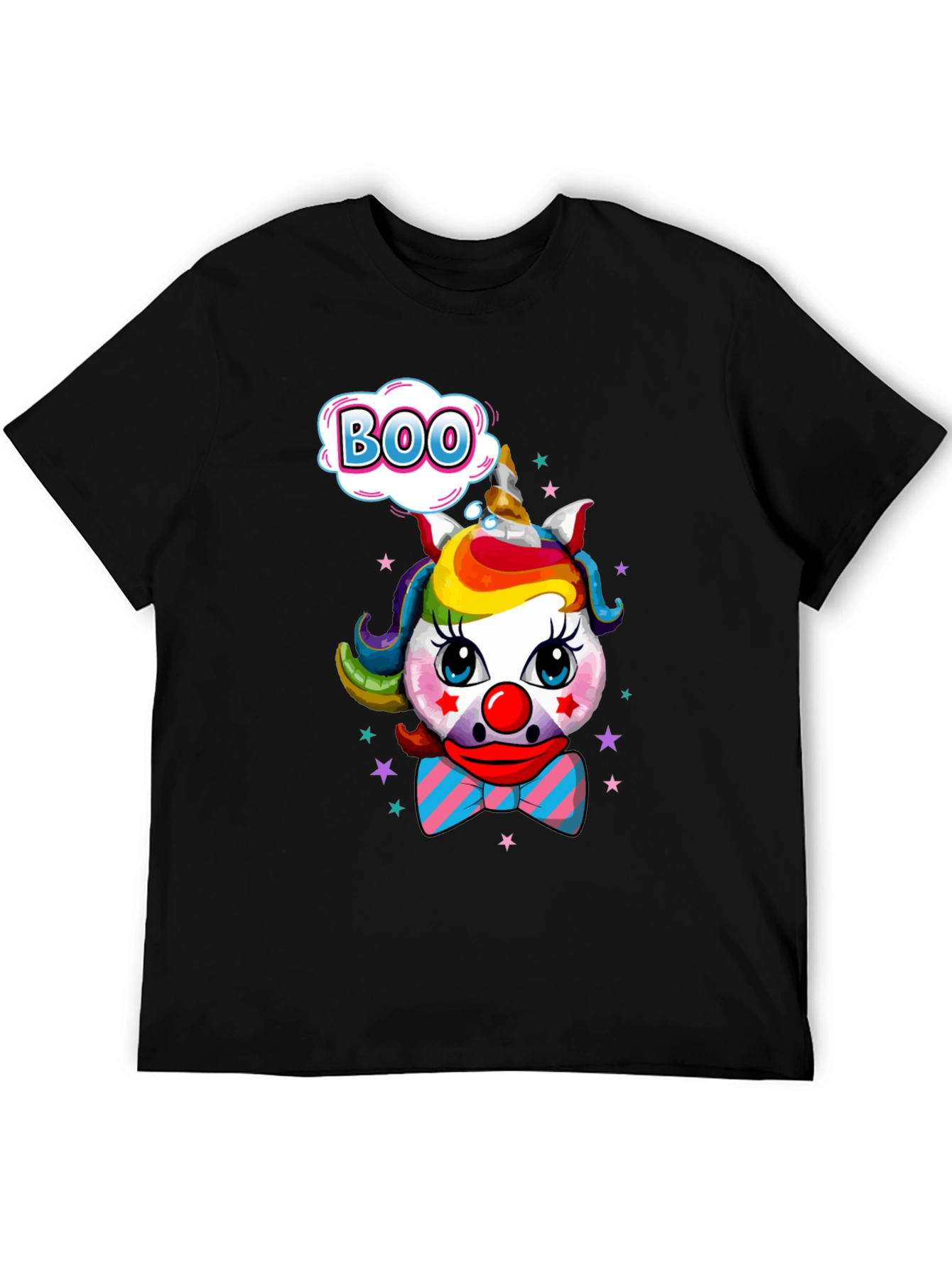 Unicorn Clown Boo Graphic Tee - Fun Halloween T-Shirt
