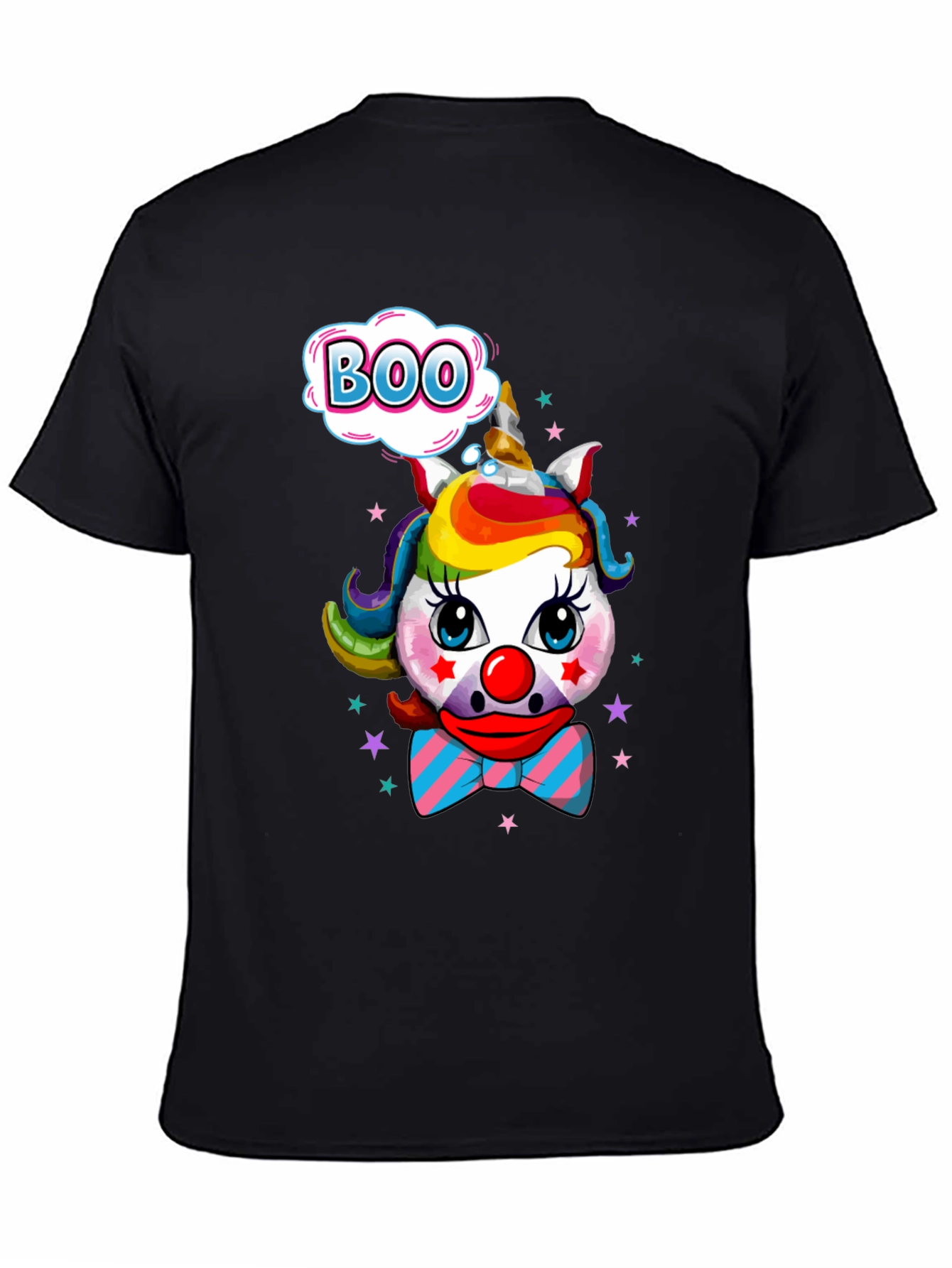 Unicorn Clown Boo Graphic Tee - Fun Halloween T-Shirt