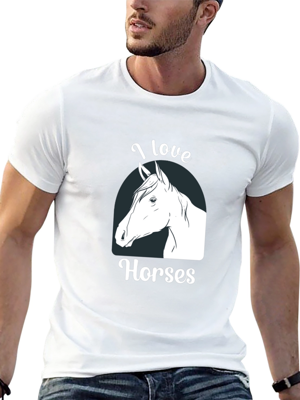 I Love Horses Graphic T-Shirt Black
