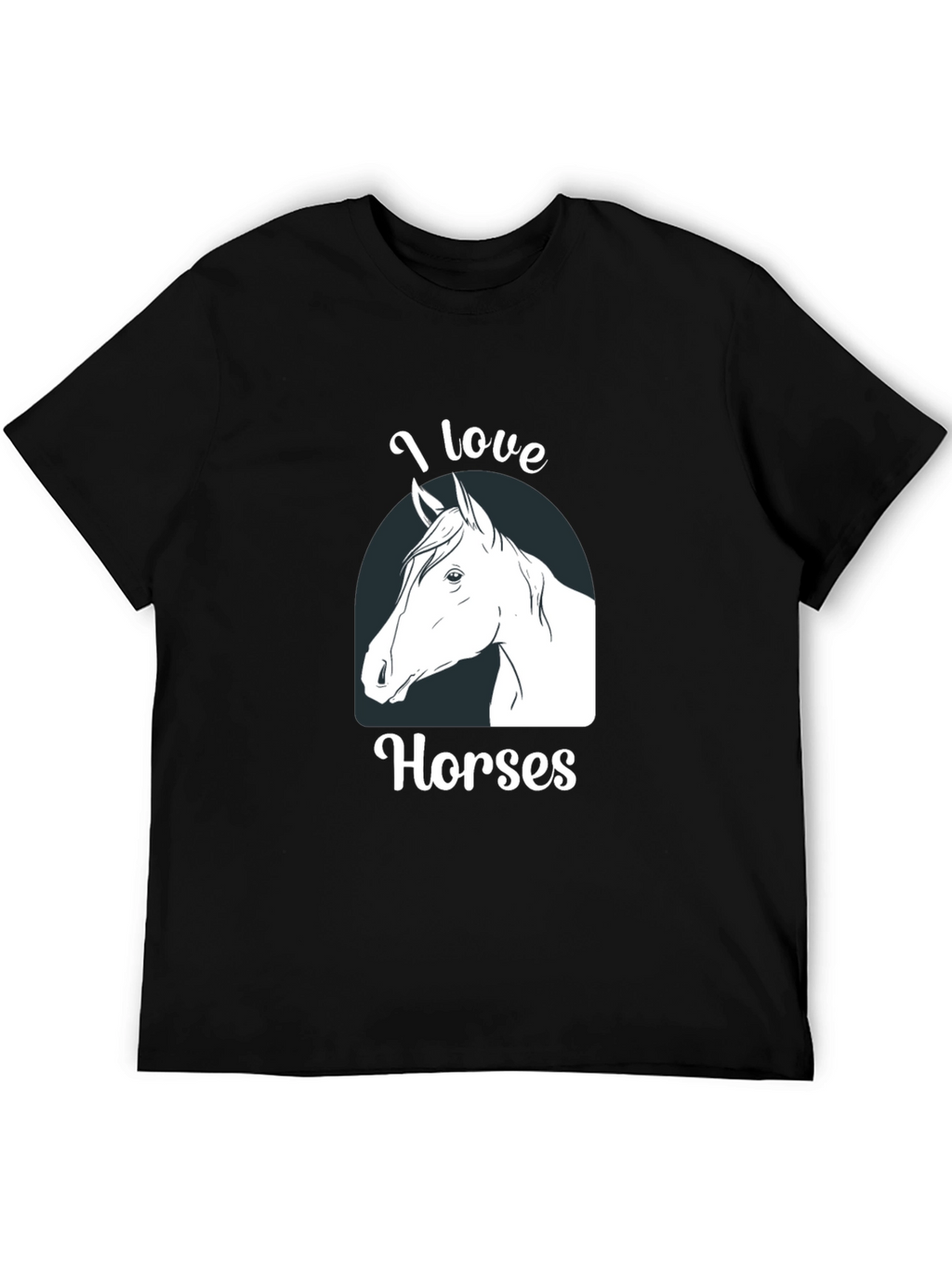 I Love Horses Graphic T-Shirt Black