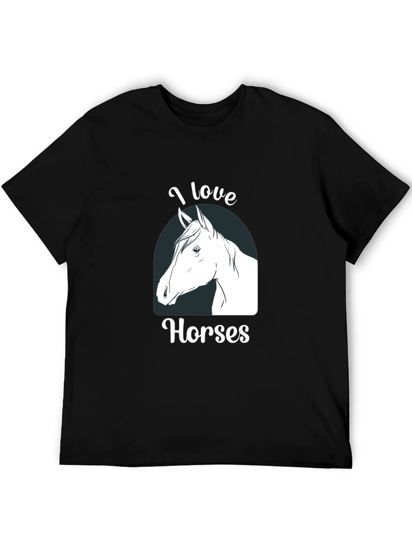I Love Horses Graphic T-Shirt Black