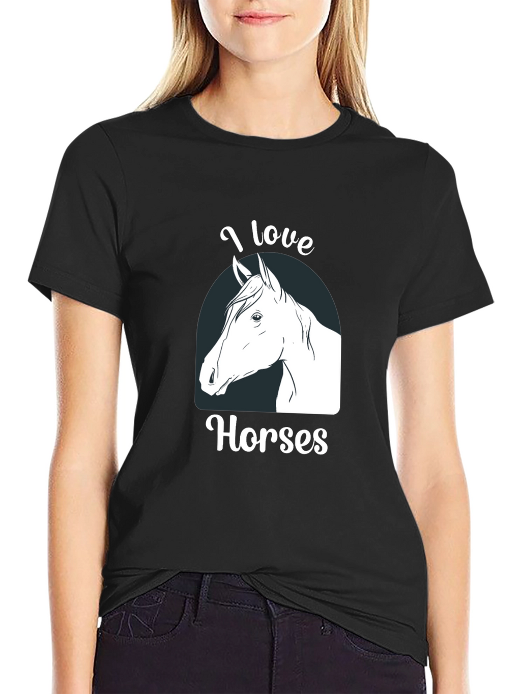 I Love Horses Graphic T-Shirt Black