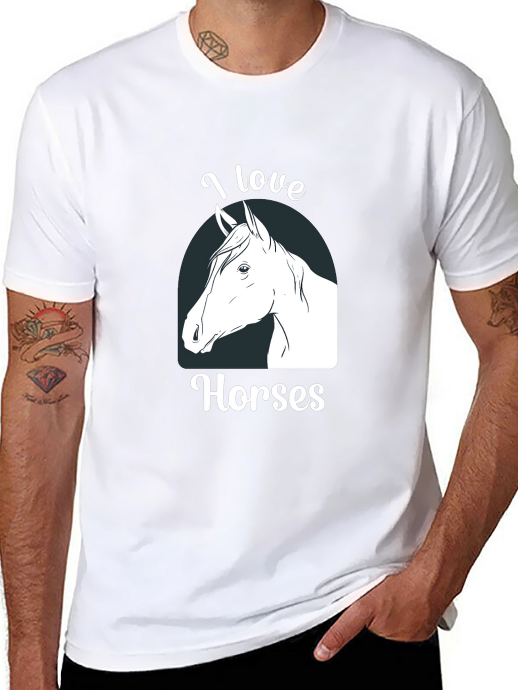 I Love Horses Graphic T-Shirt Black