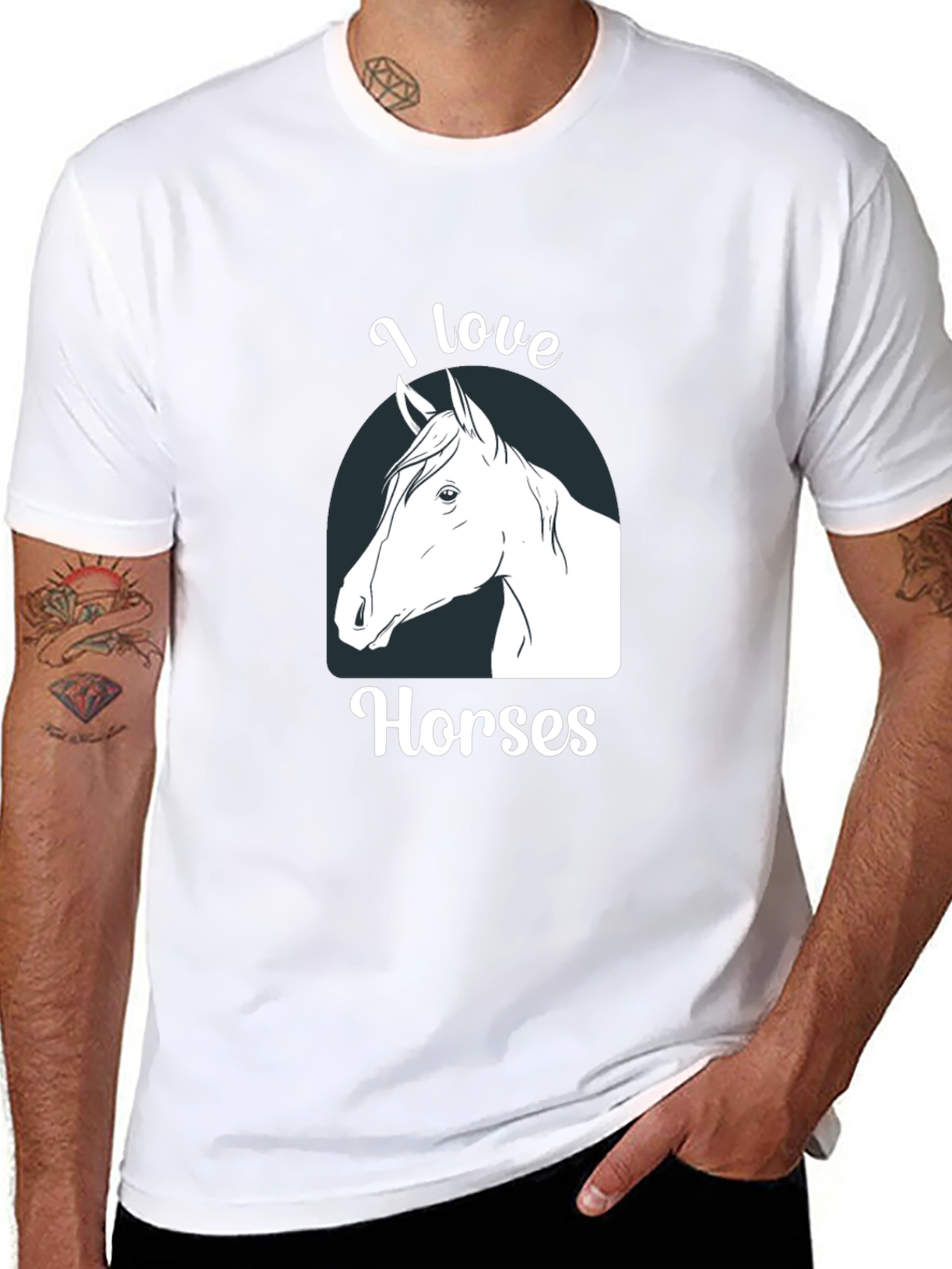I Love Horses Graphic T-Shirt Black