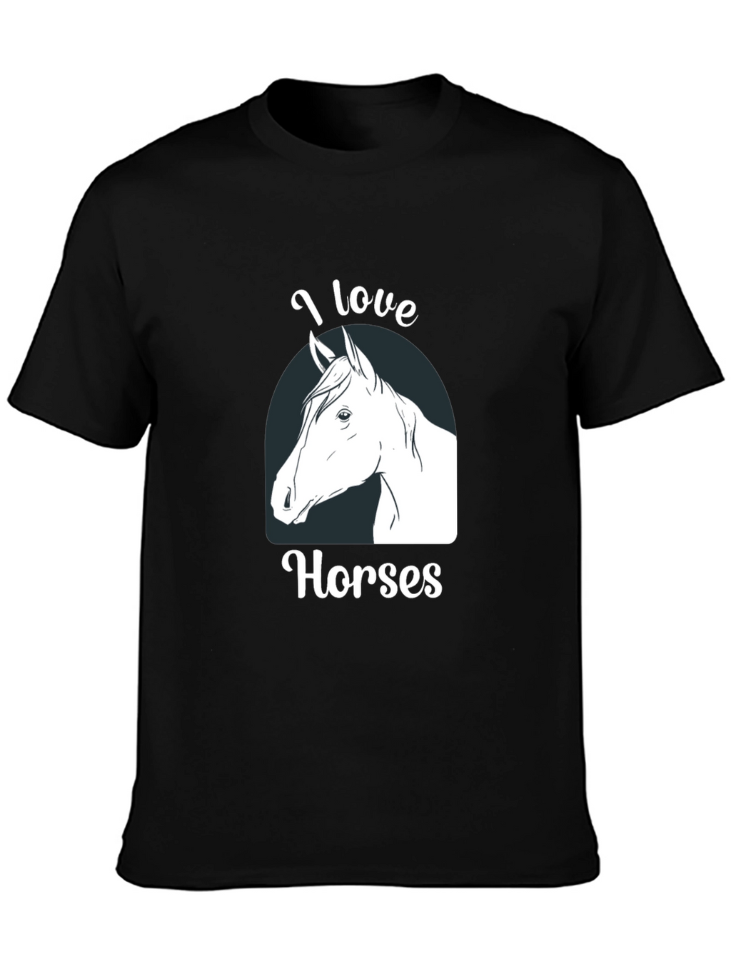 I Love Horses Graphic T-Shirt Black