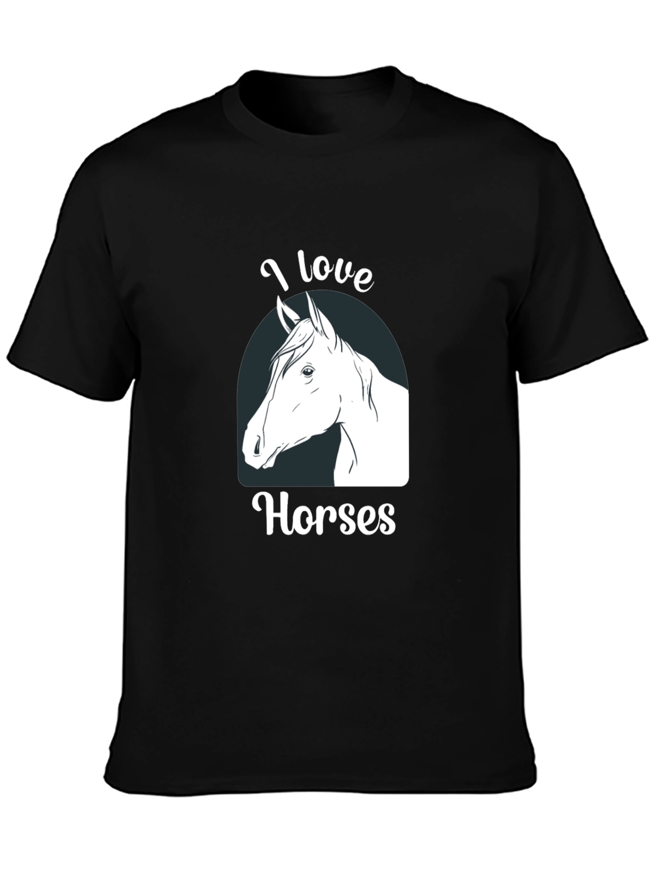 I Love Horses Graphic T-Shirt Black