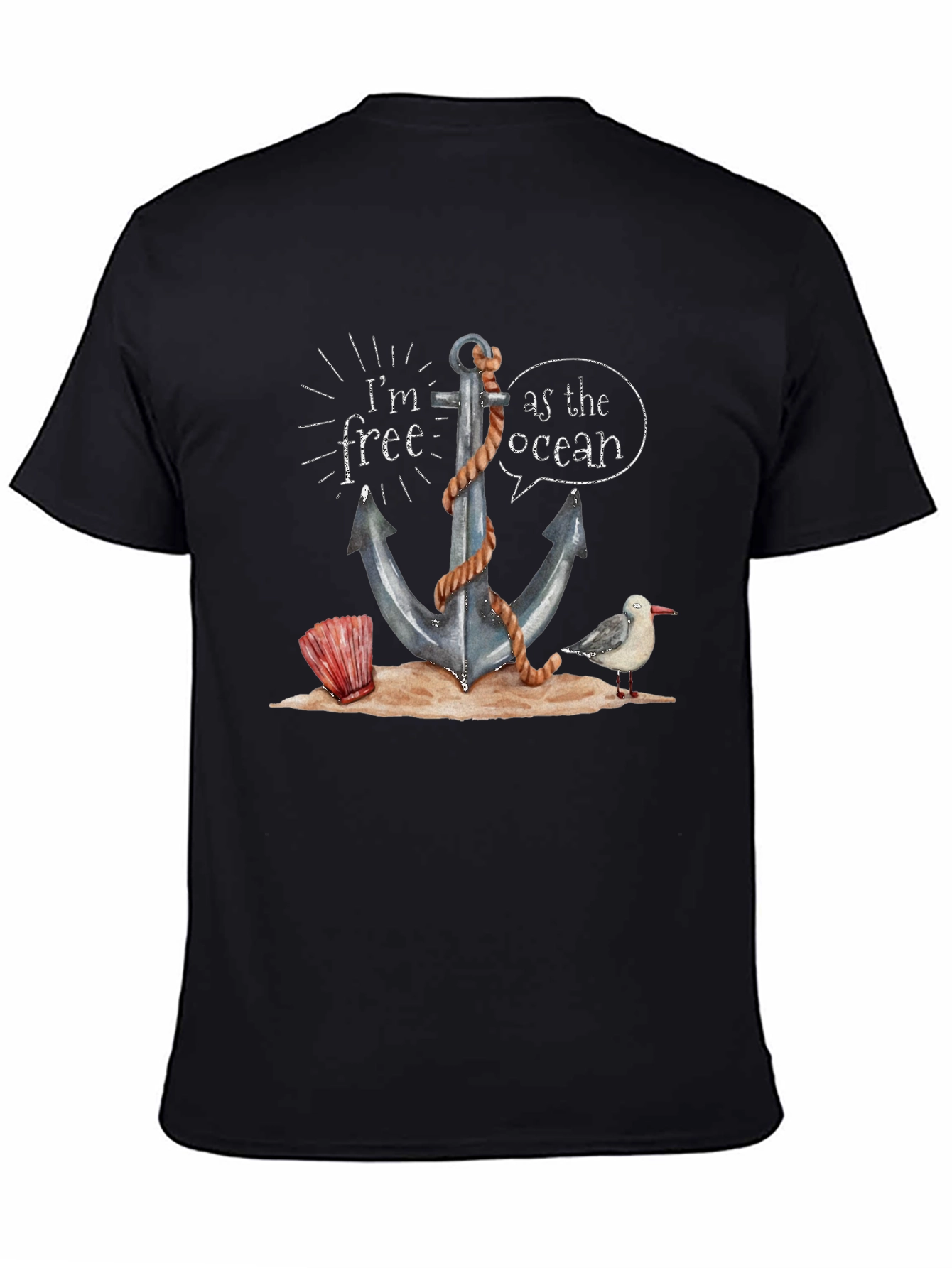 Nautical Anchor T-Shirt - Im Free as the Ocean