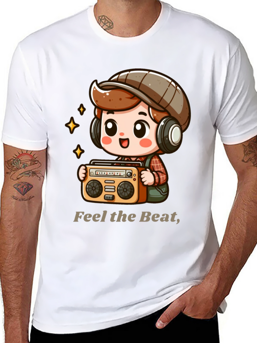 Feel the Beat Boombox Graphic Tee
