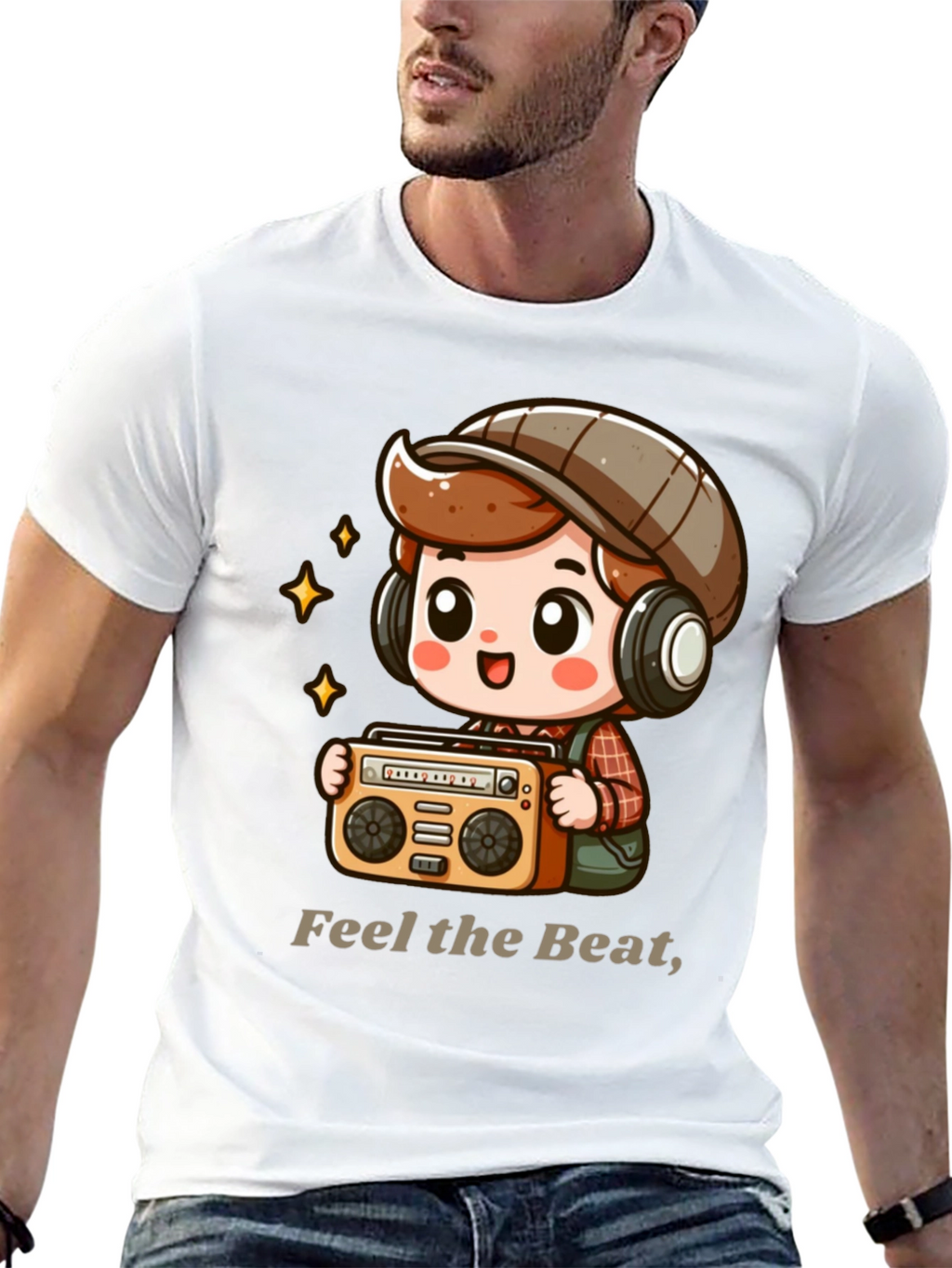 Feel the Beat Boombox Graphic Tee